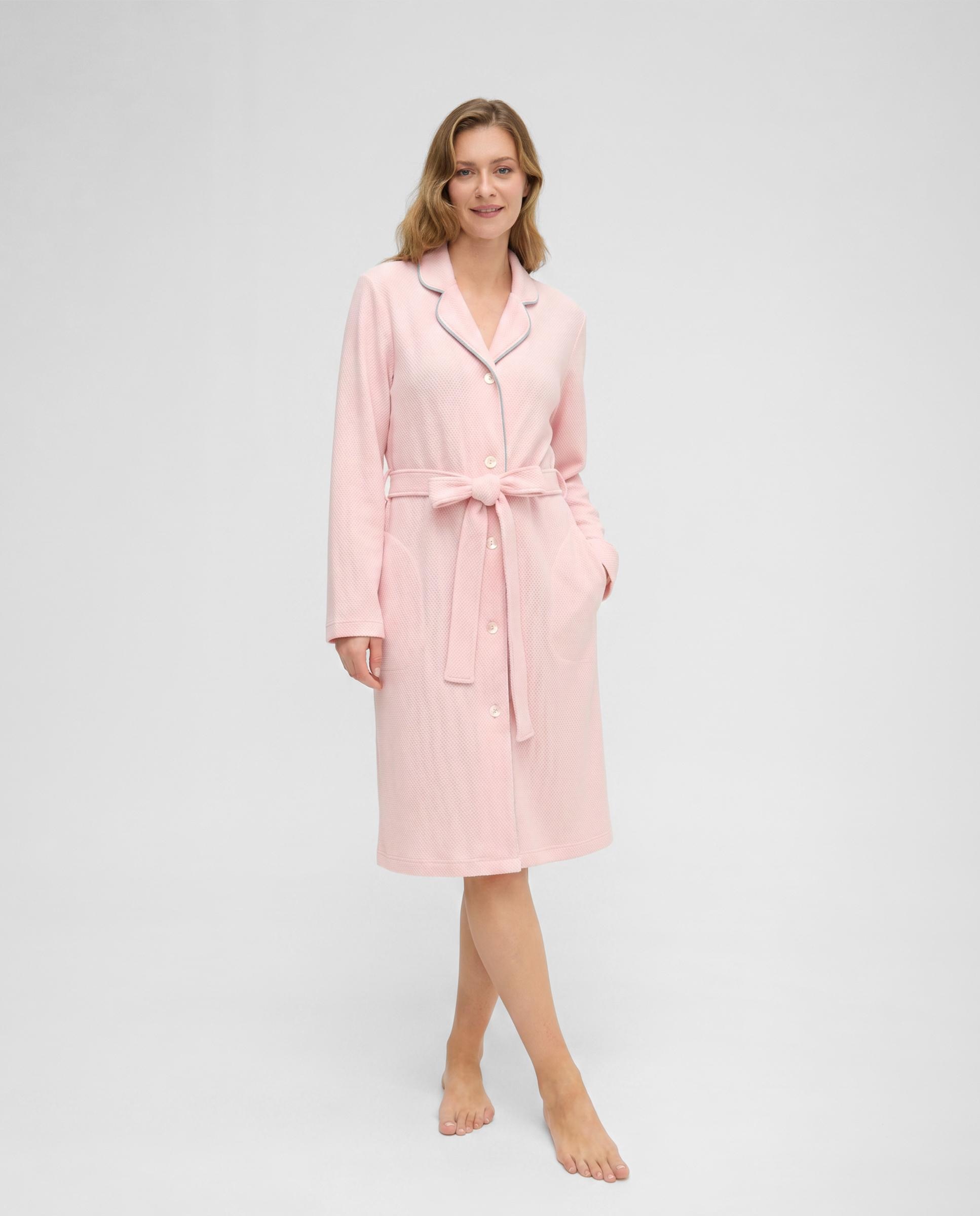 Bata de mujer lencera botones - Lohe - Rosa Rosa-1