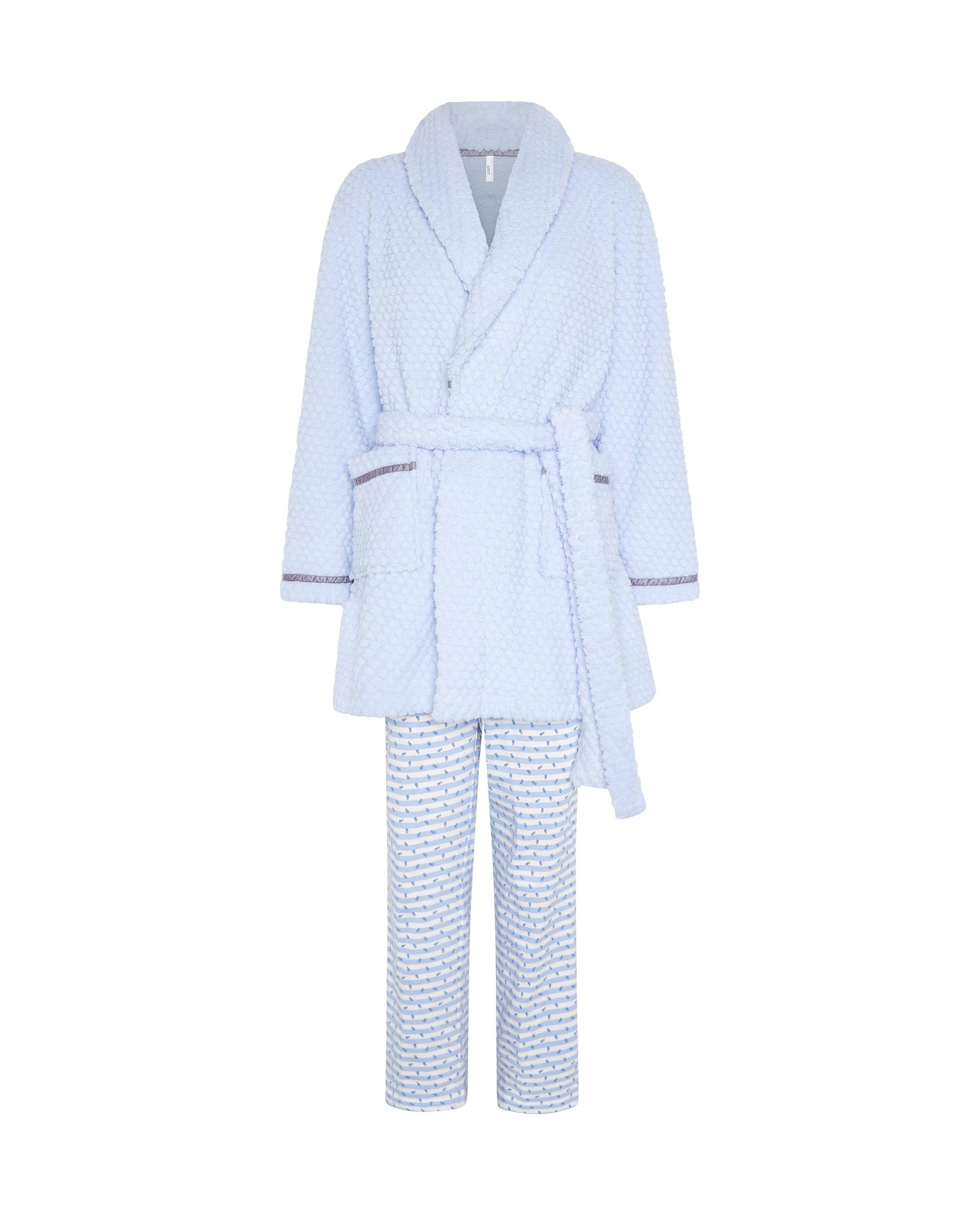 Imagen 4 de Bata de mujer jacquad topos cruzada - Lohe - Azul celeste Azul celeste