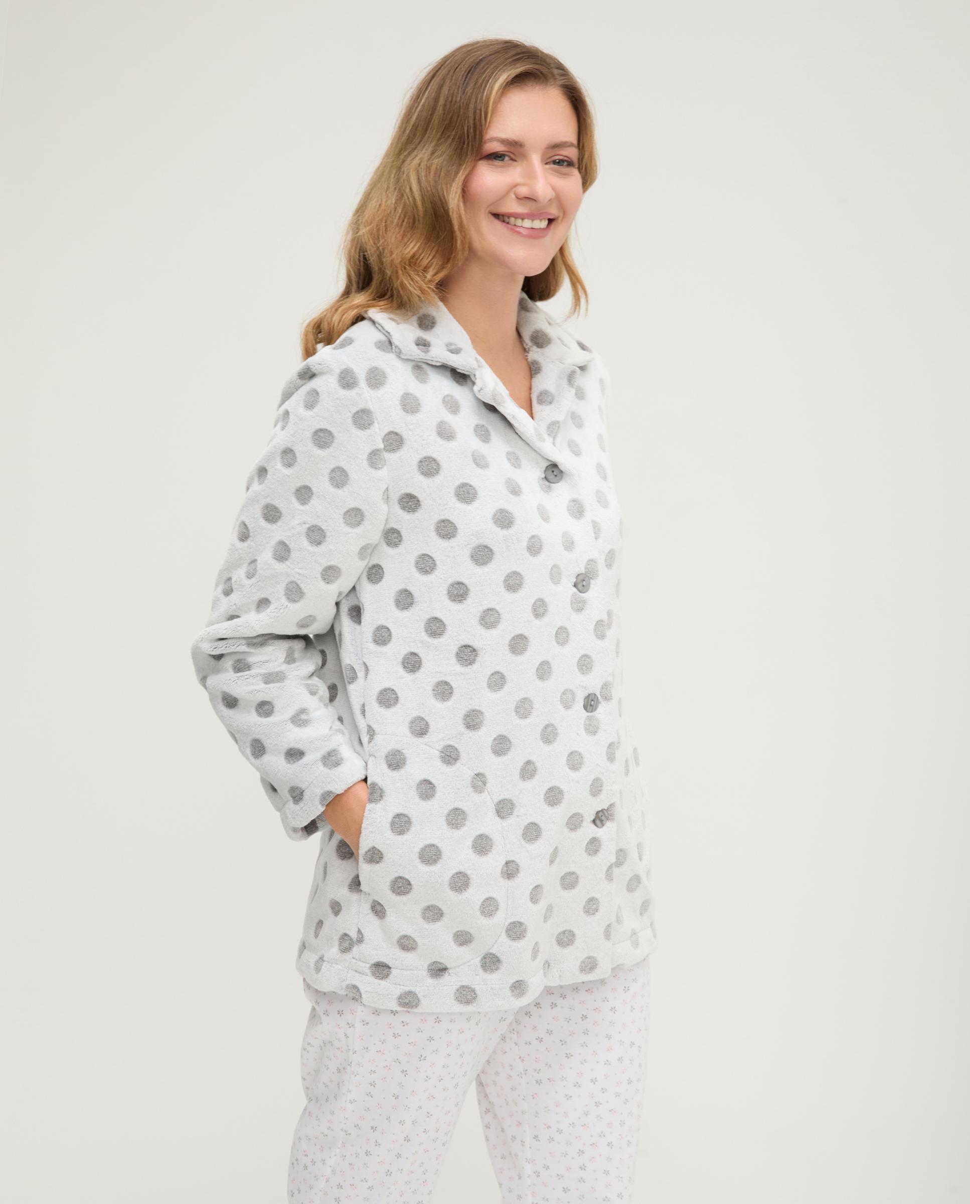 Imagen 1 de Bata de mujer corta jacquard topos Gris