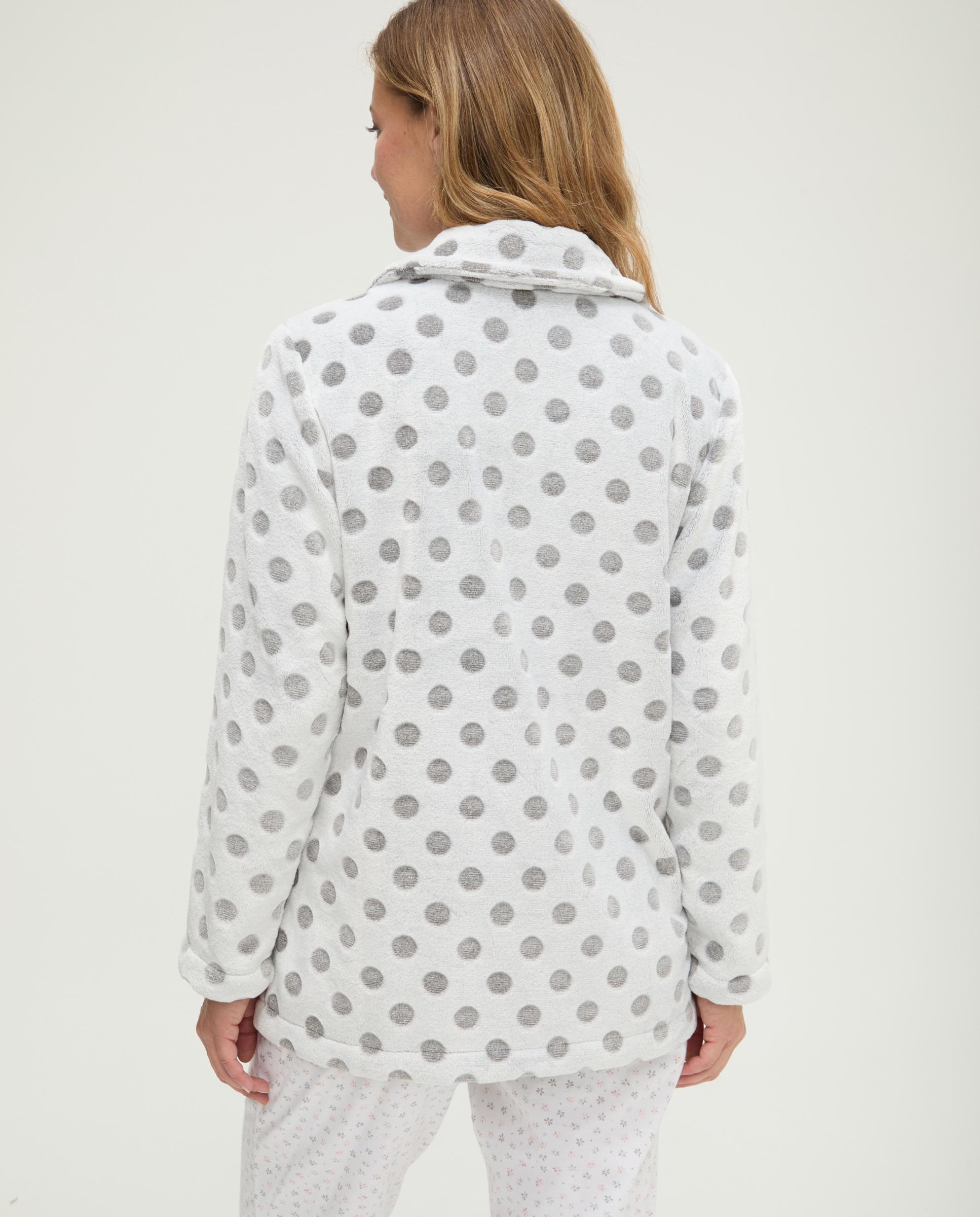 Imagen 2 de Bata de mujer corta jacquard topos - Lohe - Gris Gris