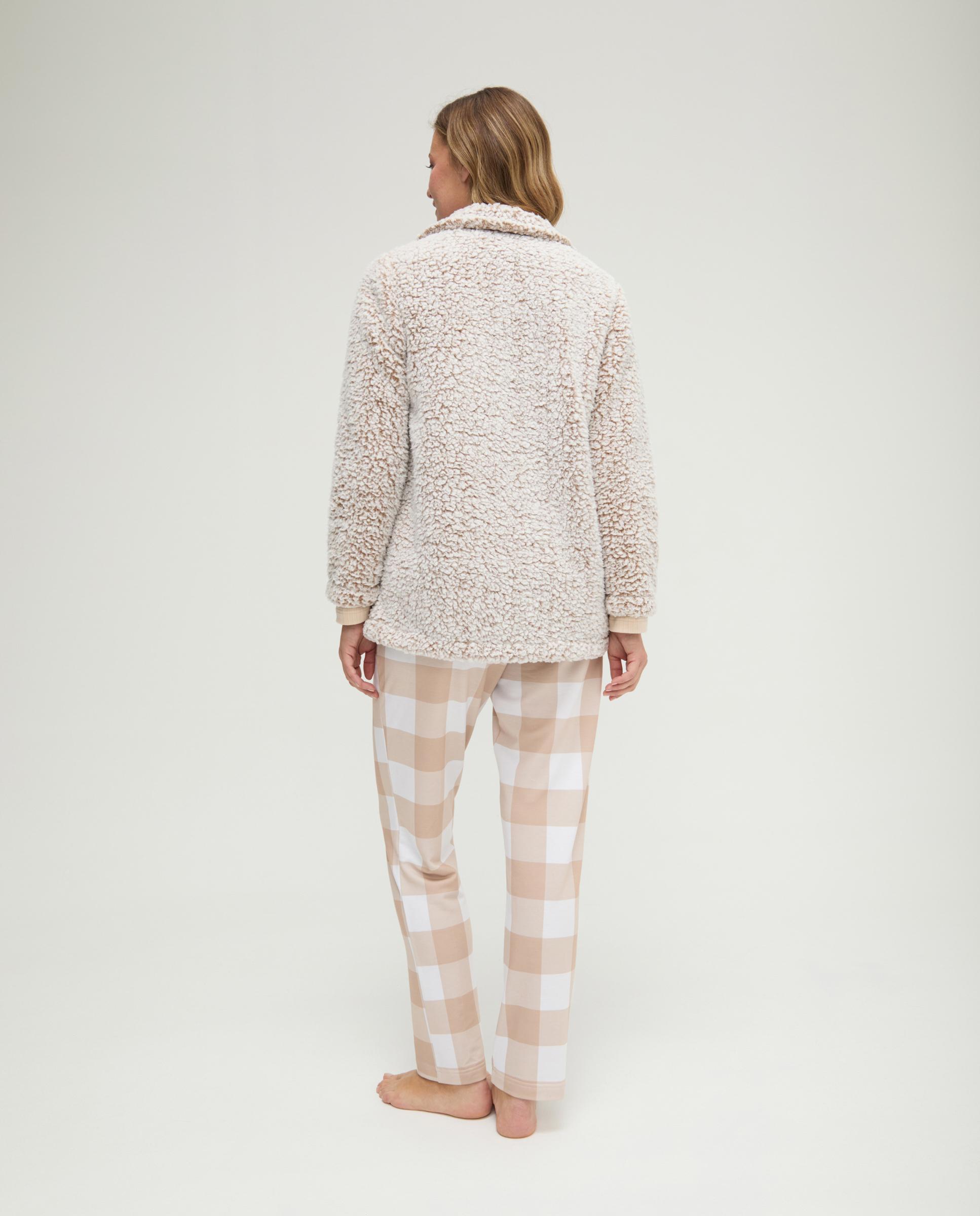 Conjunto pijama y bata de mujer borreguillo - Lohe - Camel Camel-2