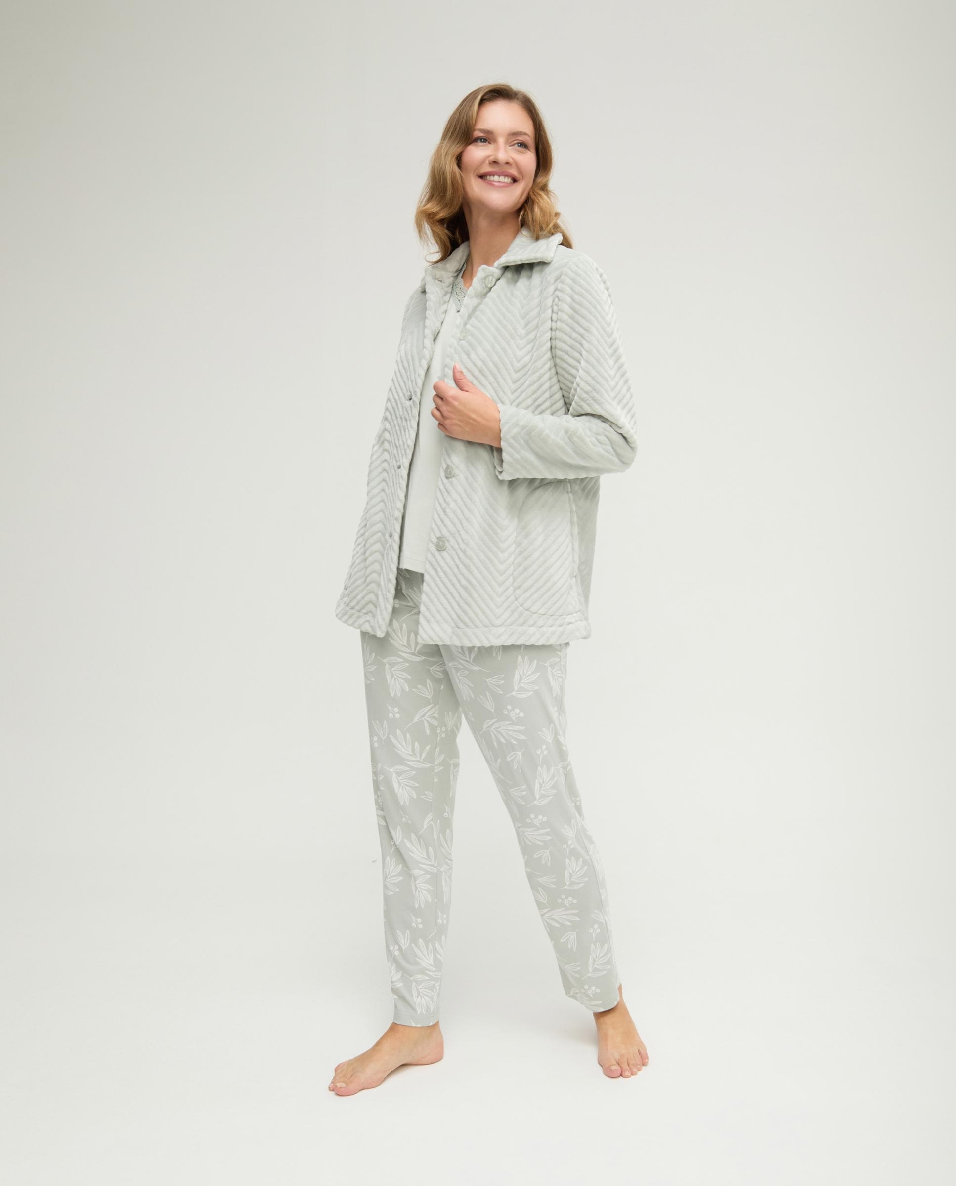 Conjunto pijama y bata de mujer espiga - Lohe - Verde Verde-1