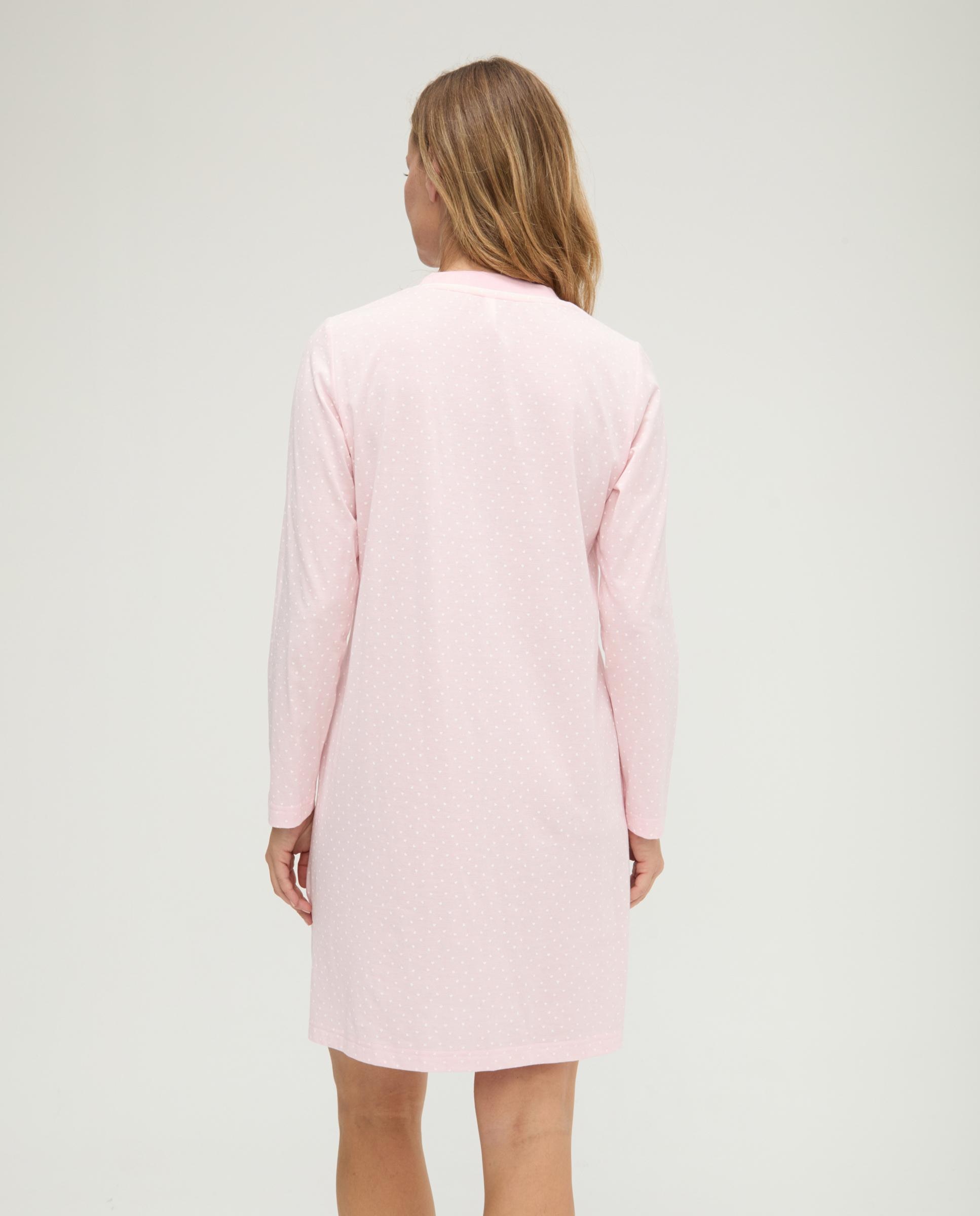 Camisón de mujer pico corazoncitos - Lohe - Rosa Rosa-2