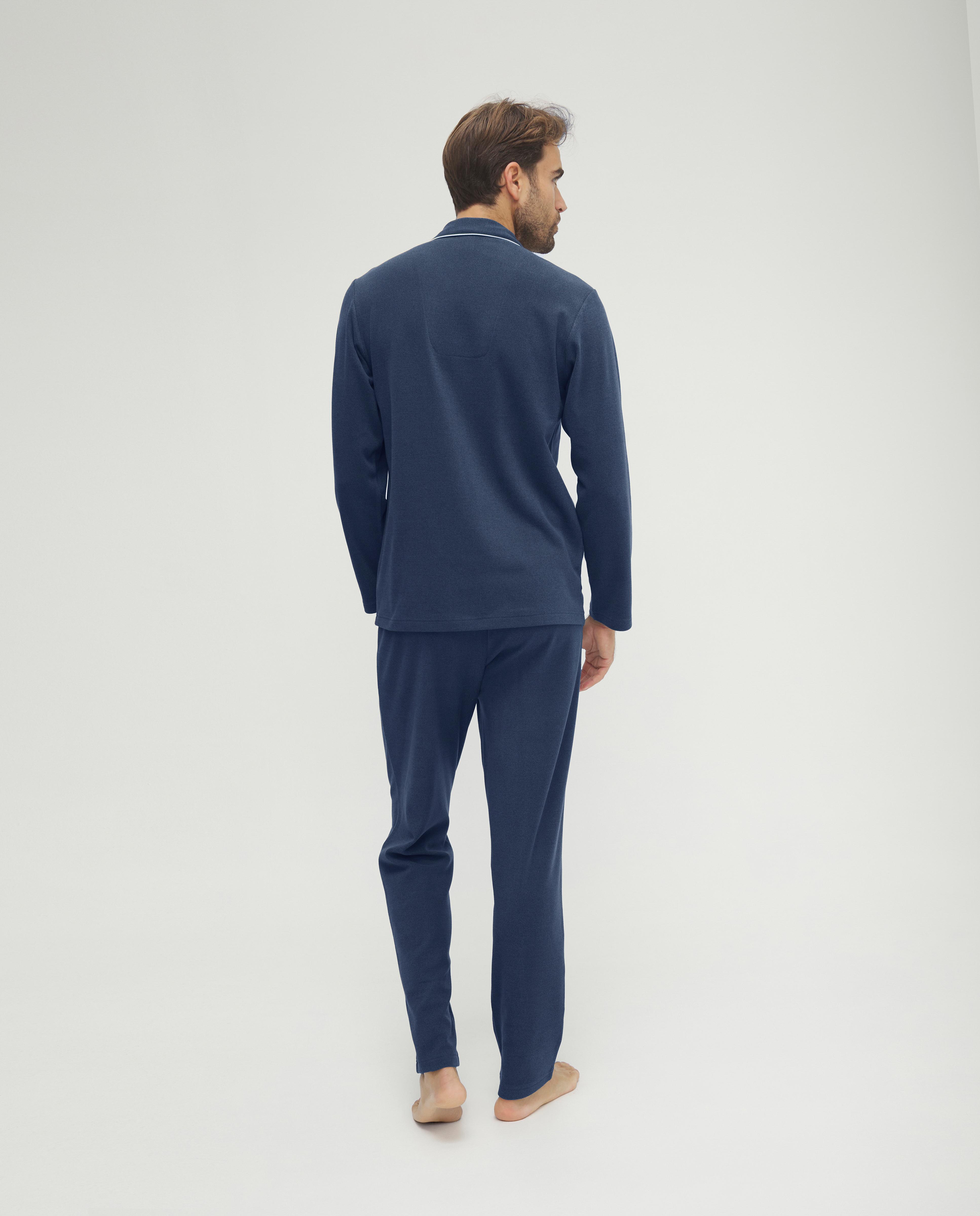 Imagen 2 de Pijama de hombre largo abierto vivo - Lohe - Azul Azul