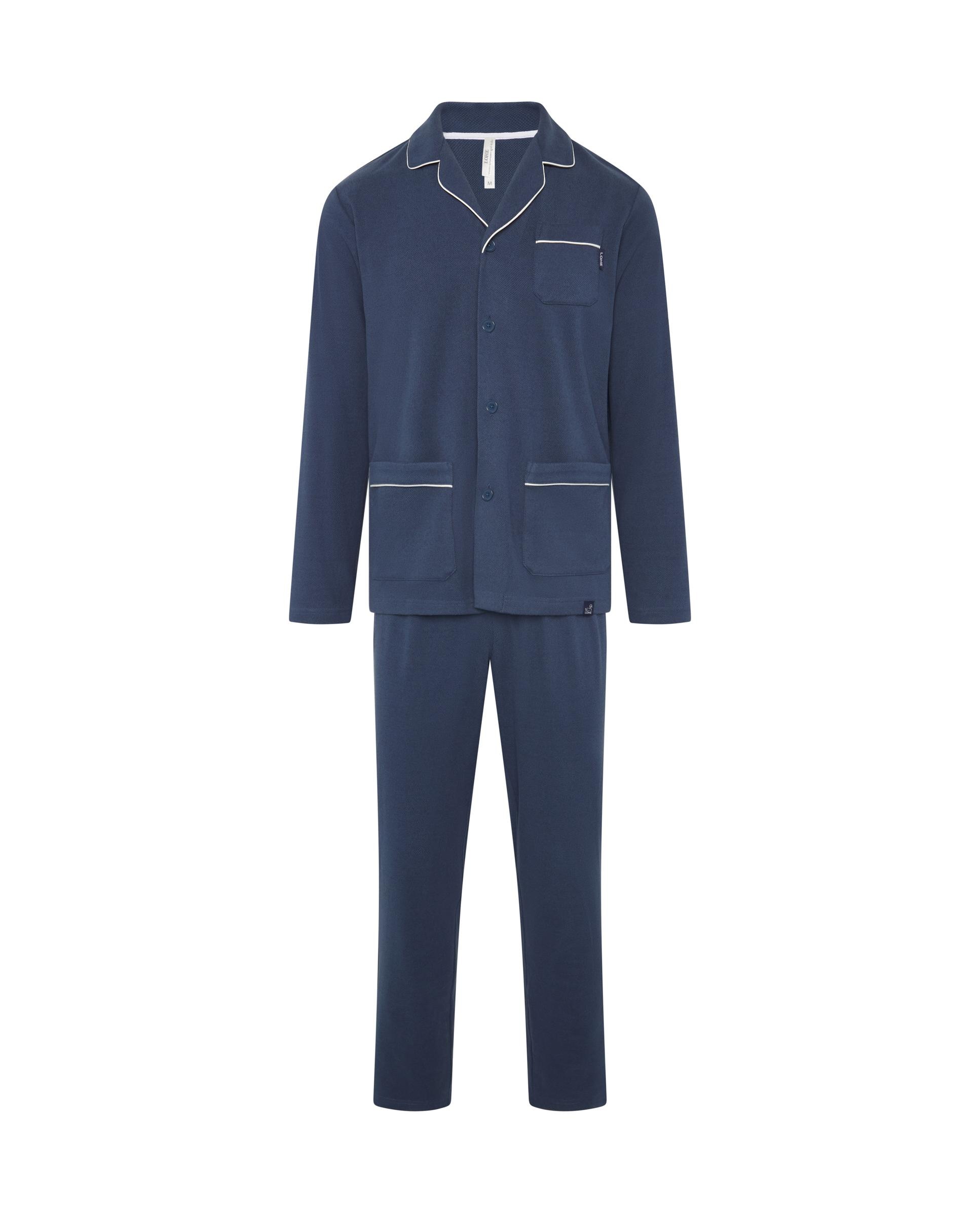Imagen 4 de Pijama de hombre largo abierto vivo - Lohe - Azul Azul