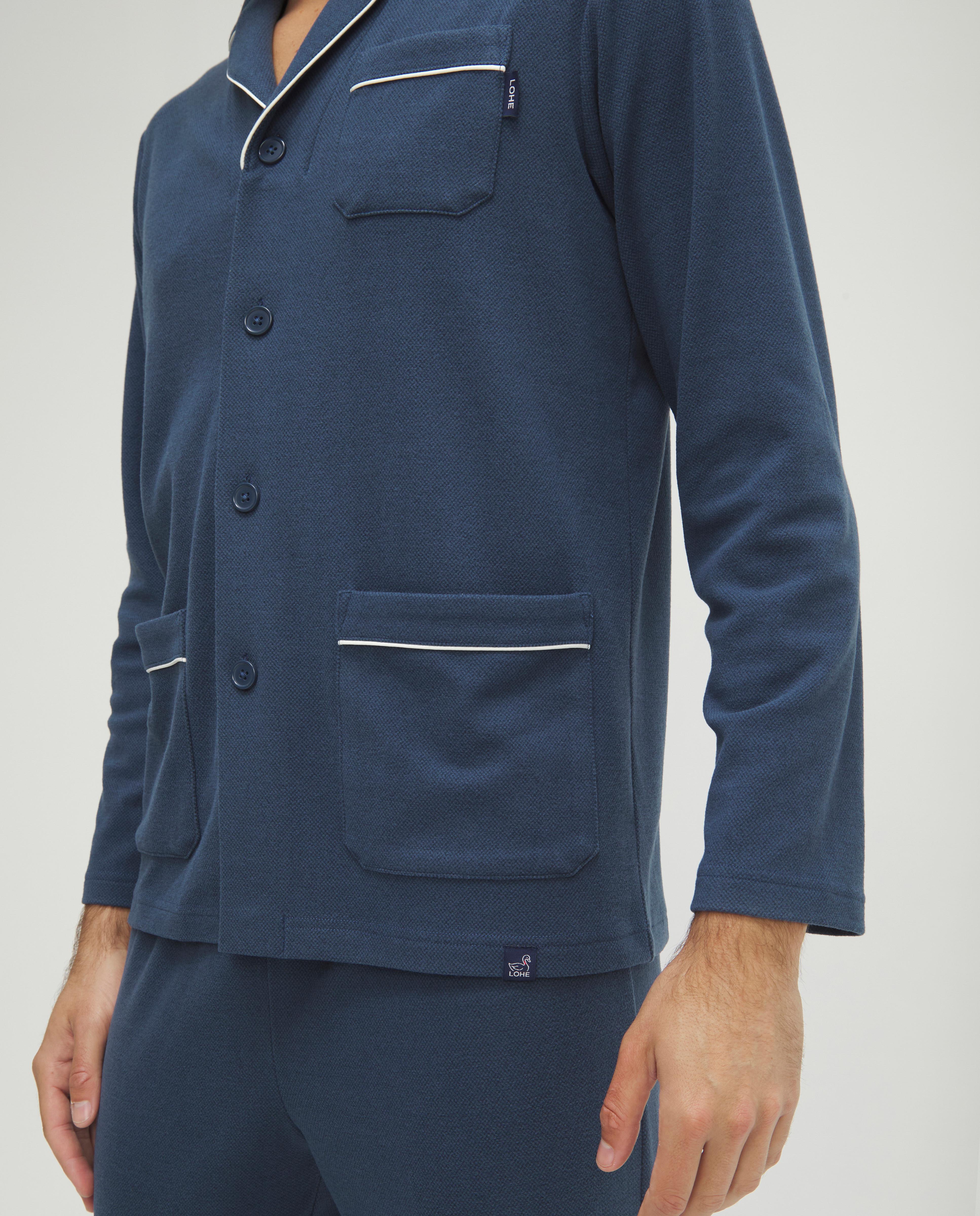 Imagen 3 de Pijama de hombre largo abierto vivo - Lohe - Azul Azul
