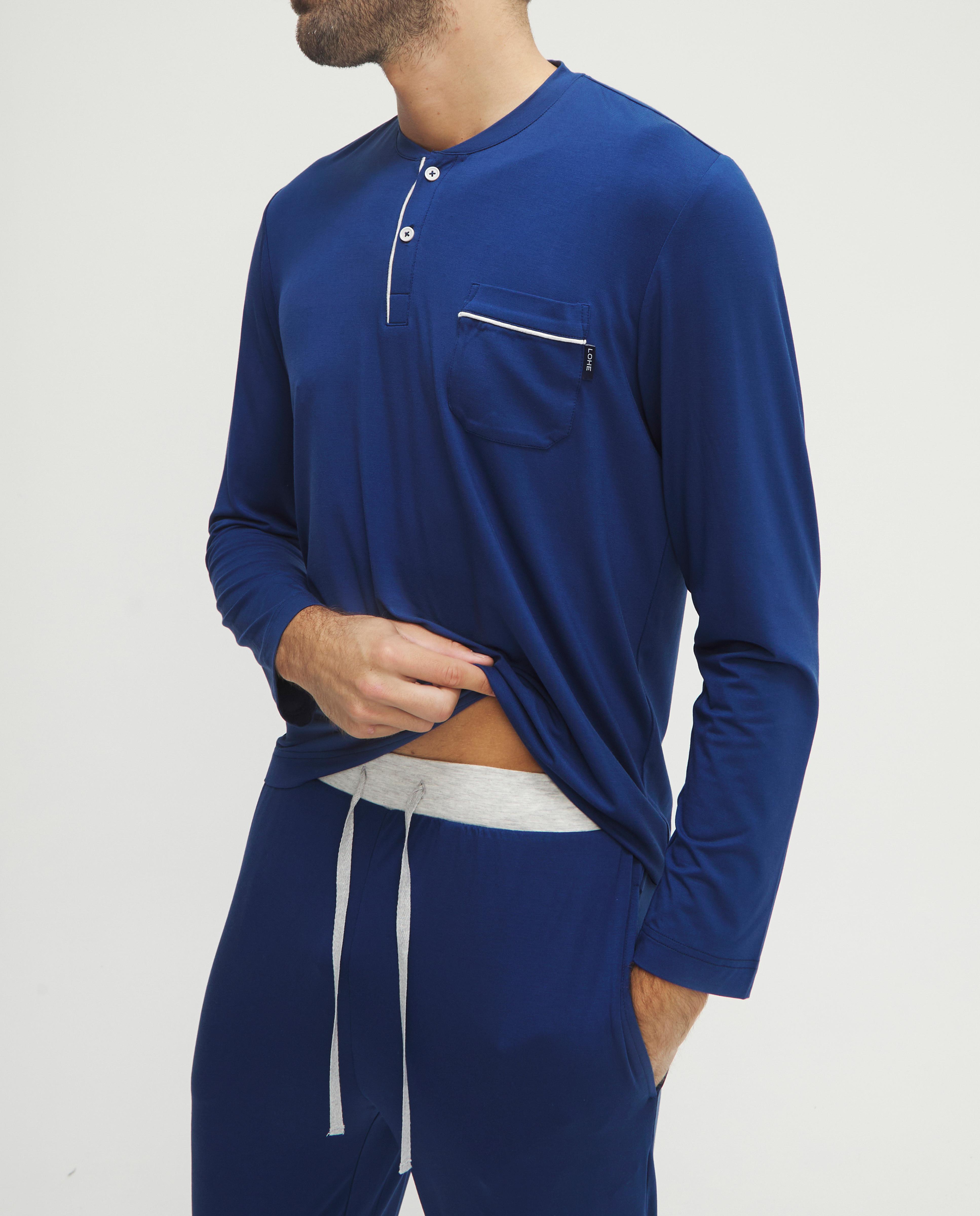 Imagen 3 de Pijama de hombre modal botones - Lohe - Azul marino Azul marino