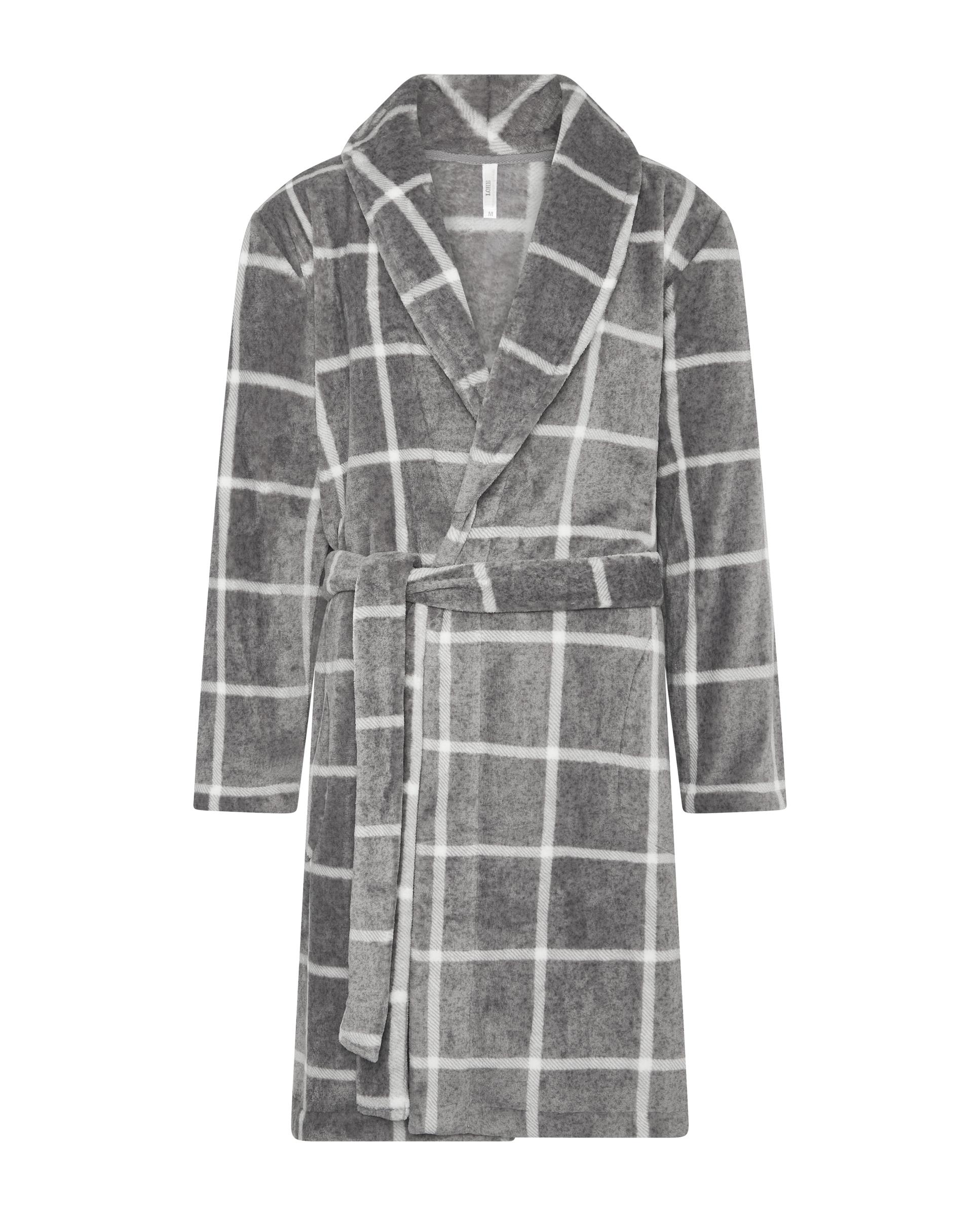 Imagen 4 de Bata de hombre larga cuadros - Lohe - Gris Gris