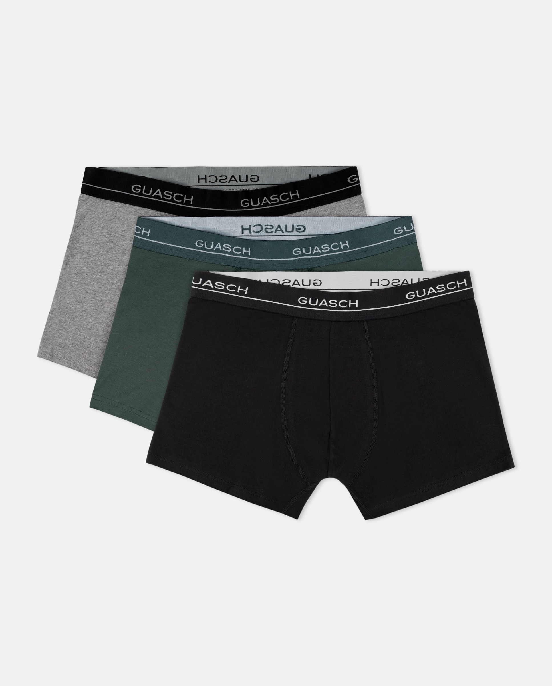 Pack de tres boxers de punto de hombre lisos en varios colores Guasch El Corte Ingles