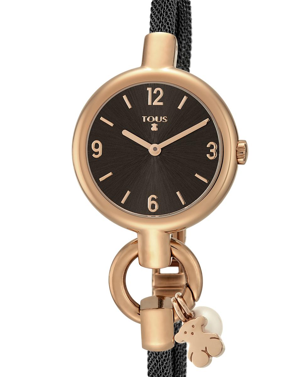 Reloj de mujer Hold Charms de malla de acero negro