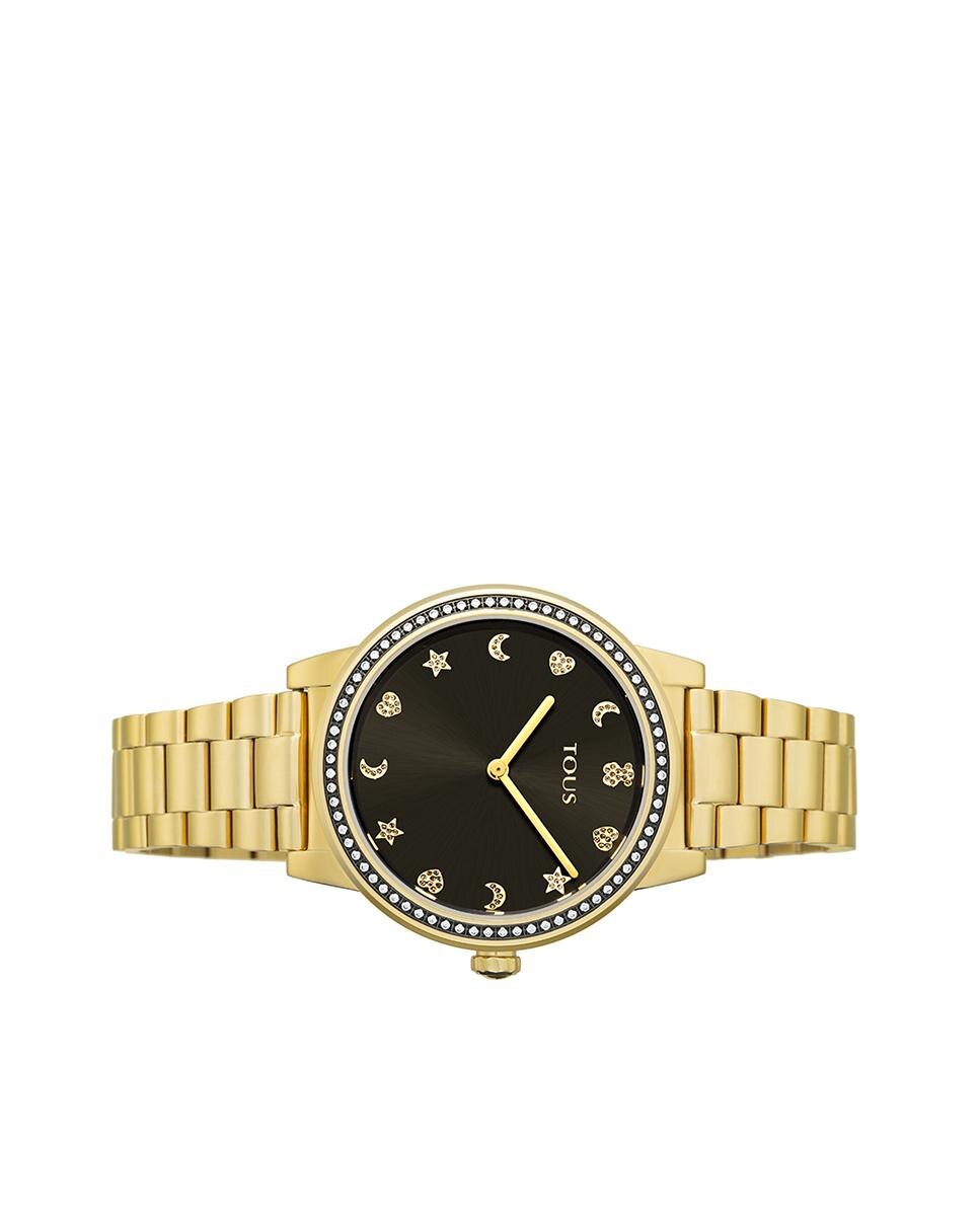 Reloj De Mujer Nocturne De Acero IP Negro Con Bisel De Zirconitas Tous
