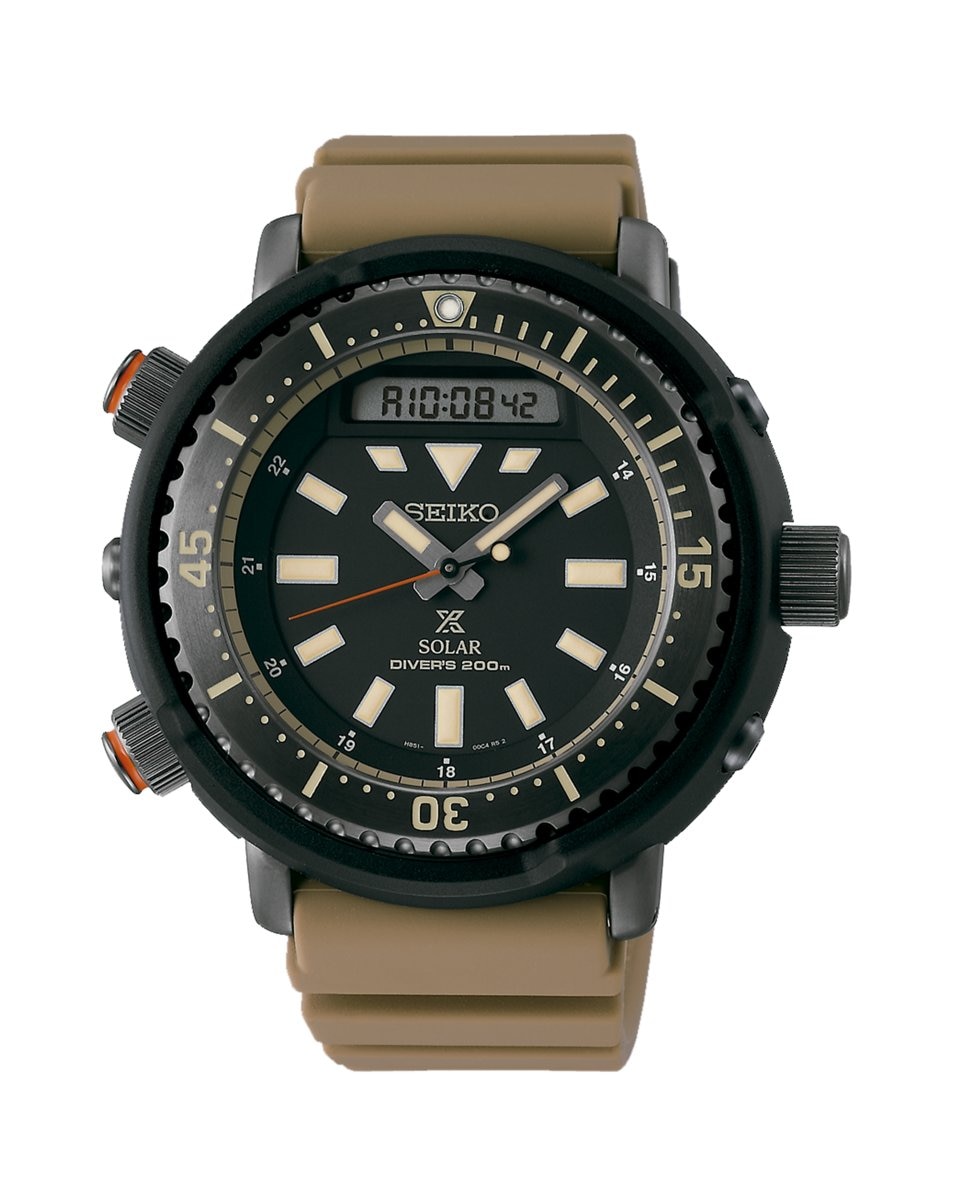 Reloj de hombre Prospex SNJ029P1 de silicona y correa marrón Marrón-1