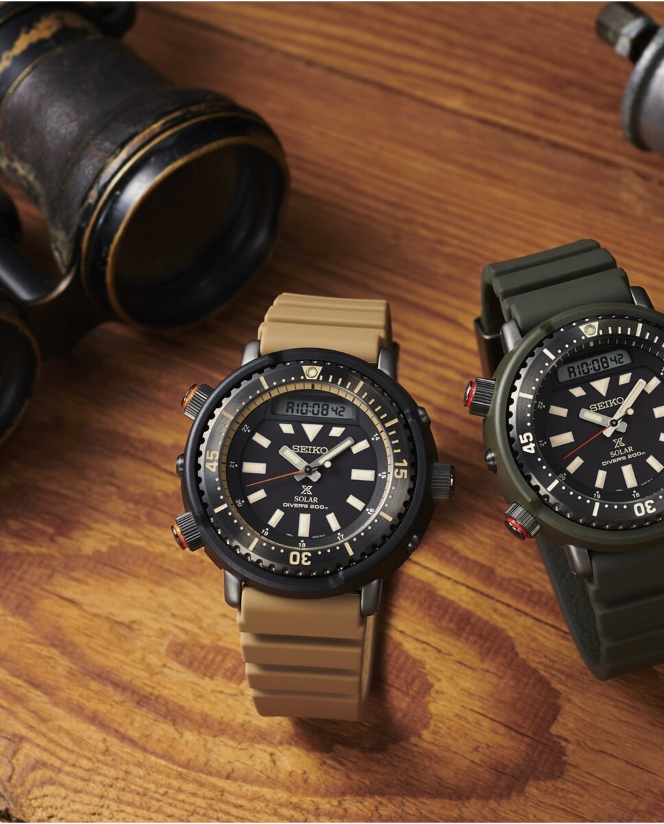Reloj de hombre Prospex SNJ029P1 de silicona y correa marrón Marrón-2