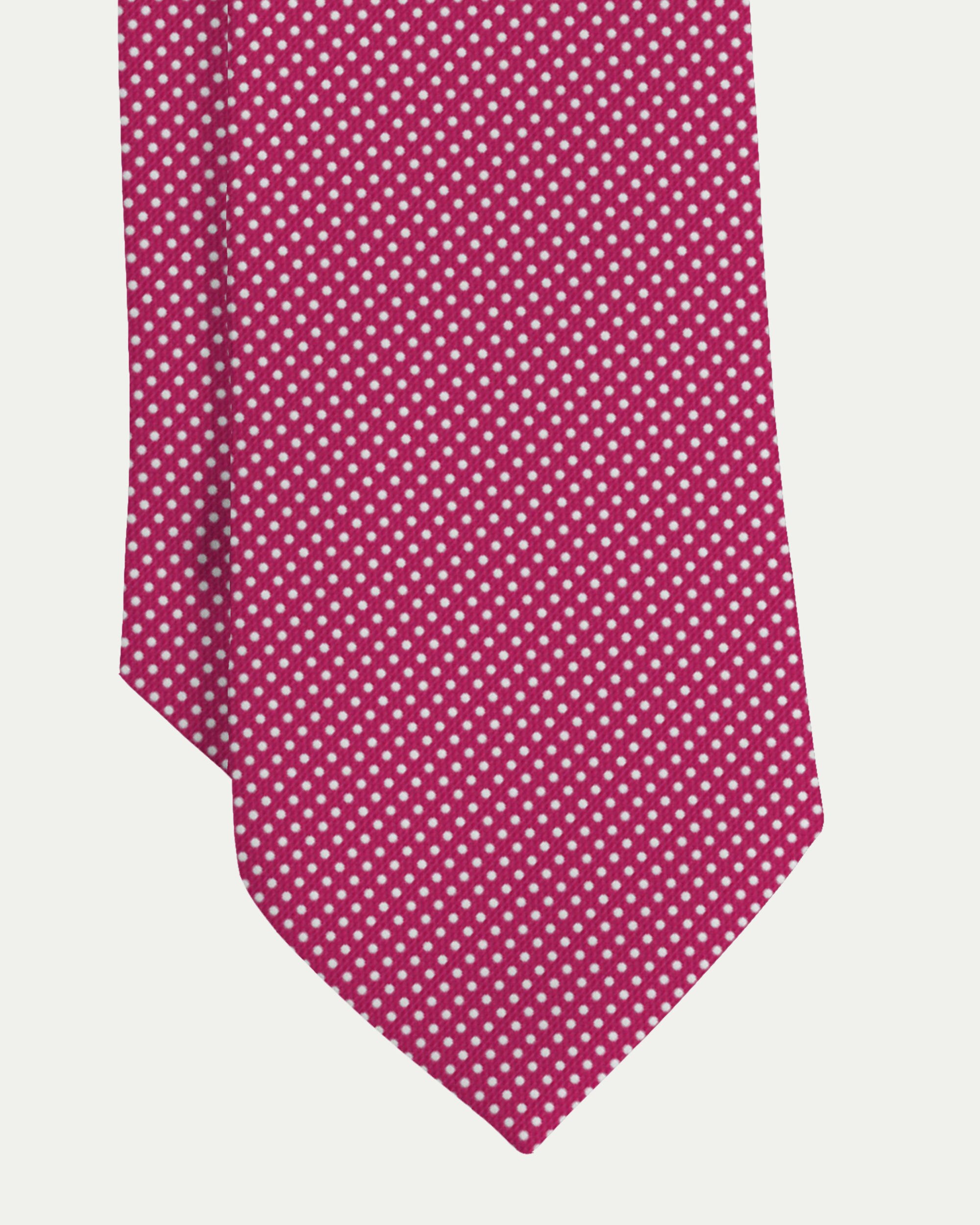 Corbata de seda natural con estampado de puntos - Victorio & Lucchino - Rojo / Blanco Rojo / Blanco-2