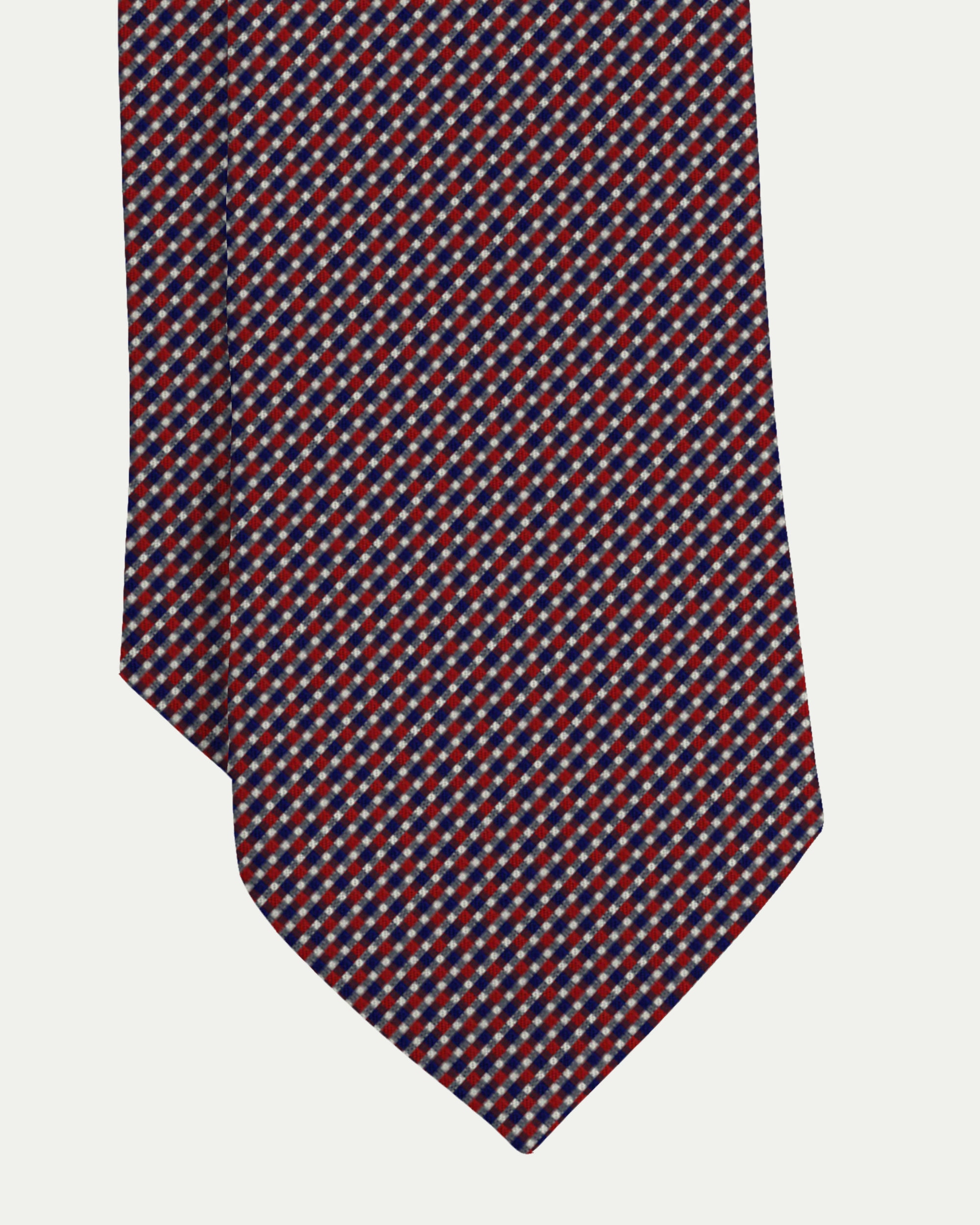Corbata de seda natural color con estampado de micro dibujo - Victorio & Lucchino - Azul marino Azul marino-2