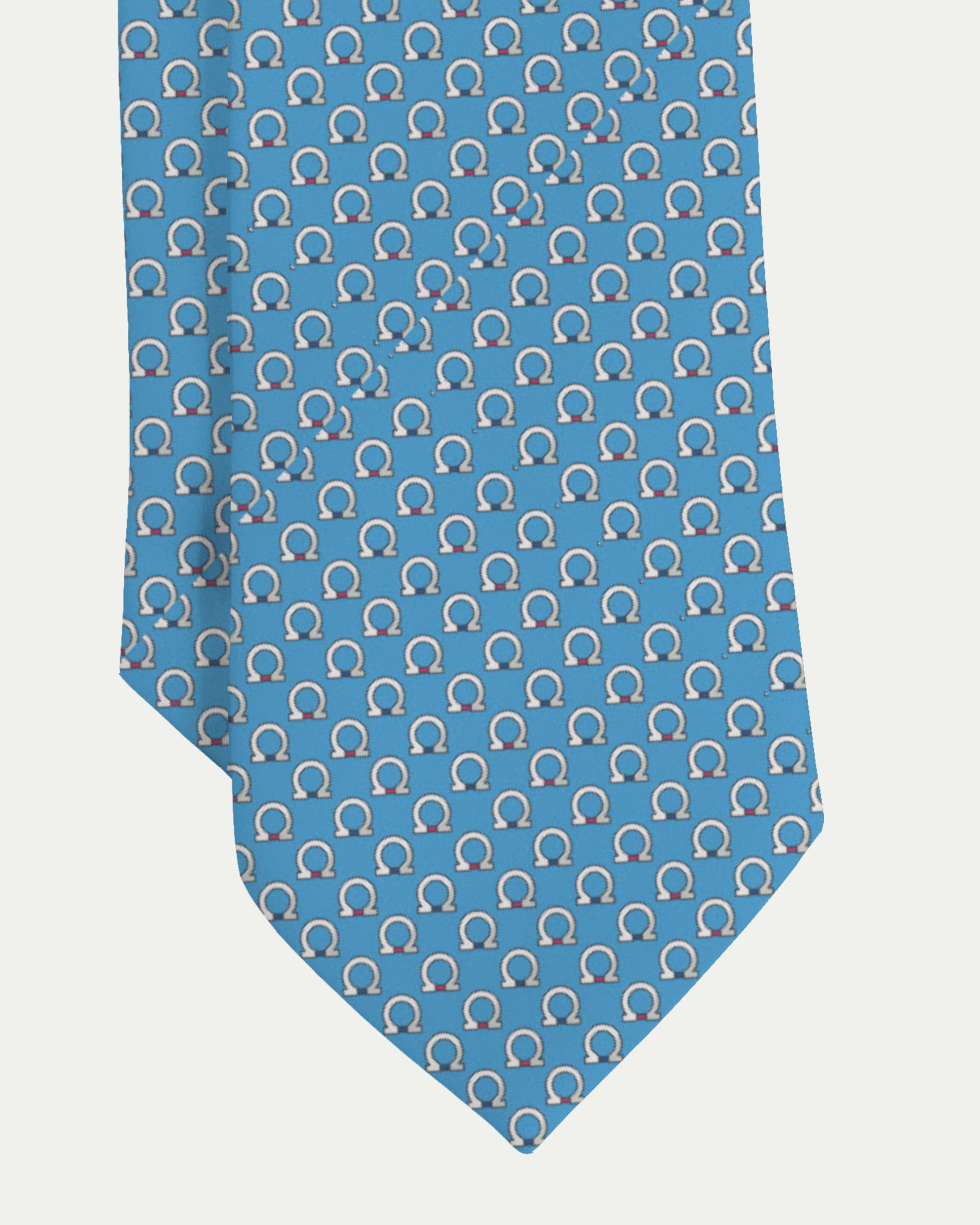 Corbata de seda natural con estampado de figurativos - Victorio & Lucchino - Azul Azul-2