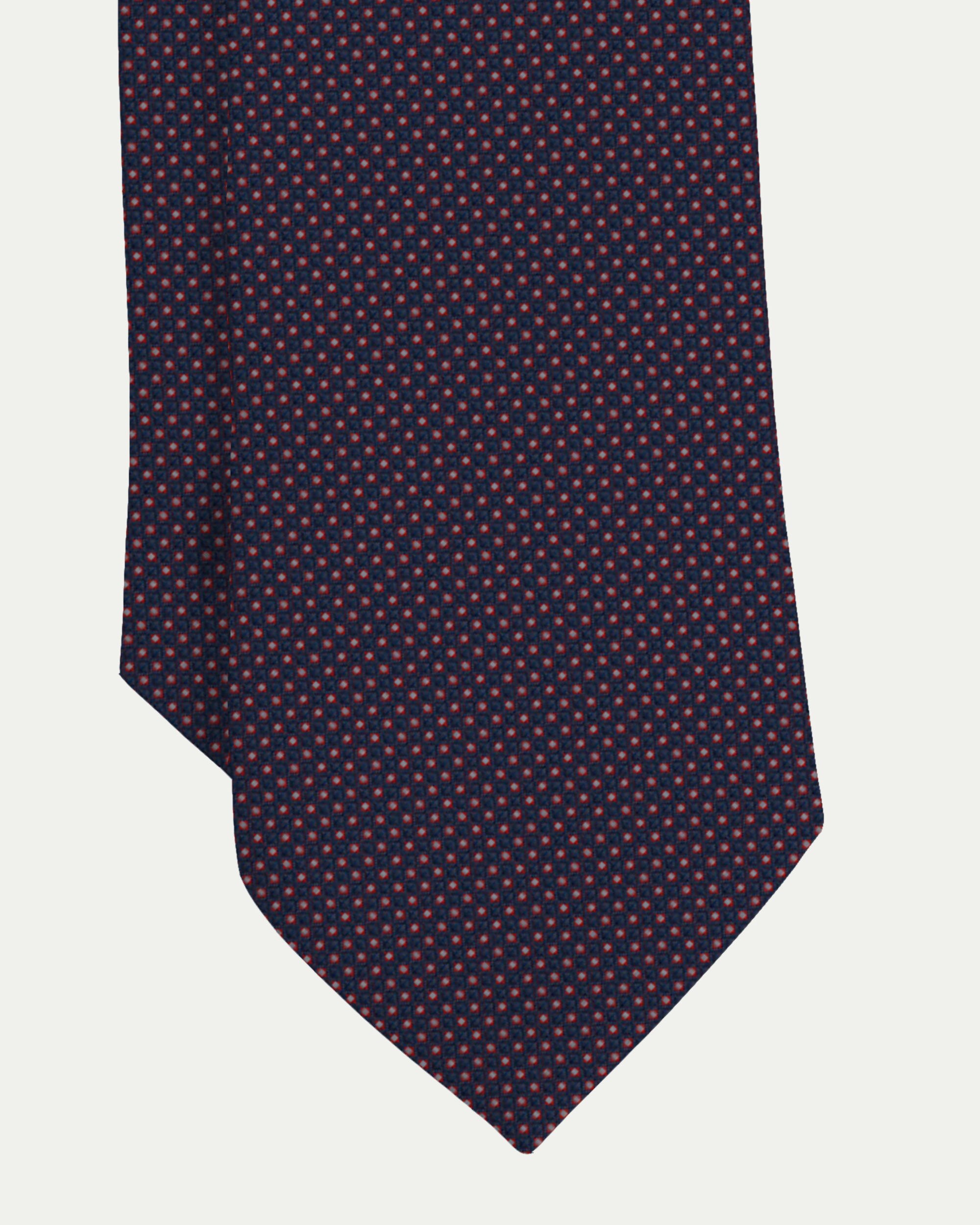 Corbata de seda algodón con microestampado - Victorio & Lucchino - Azul marino Azul marino-2