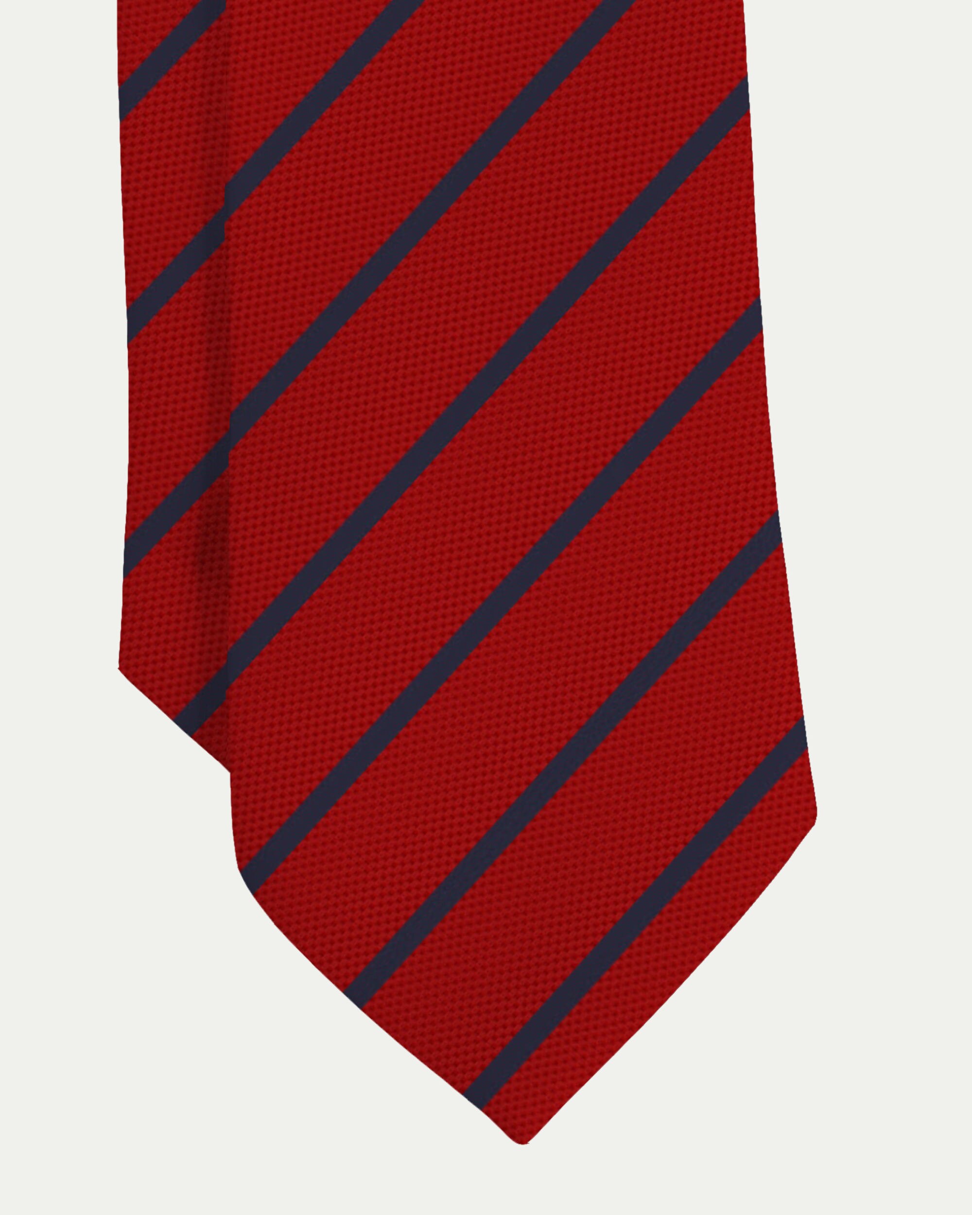 Corbata de seda algodón de rayas - Victorio & Lucchino - Rojo / Azul marino Rojo / Azul marino-2