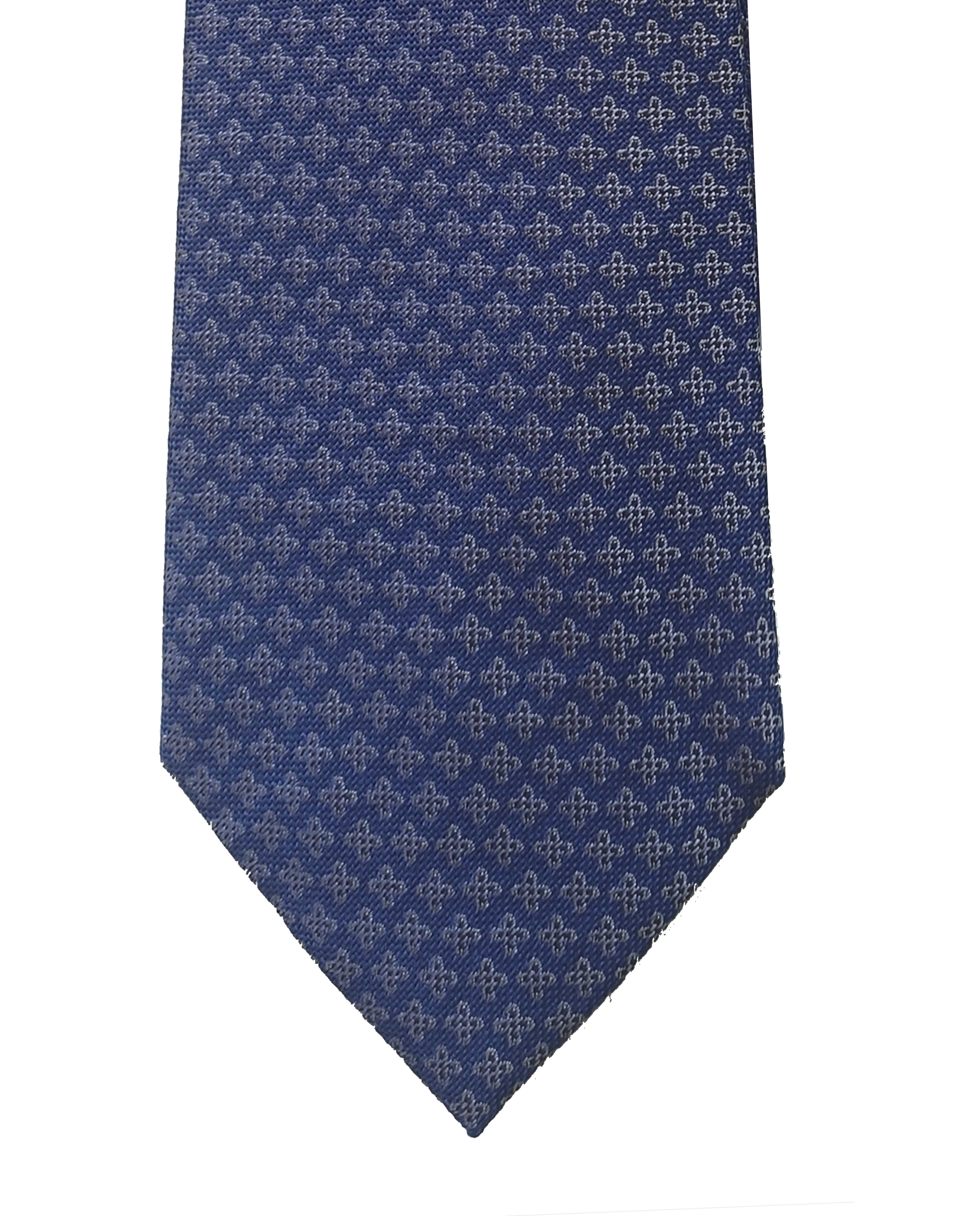 Corbata de seda natural con estampado - Victorio & Lucchino - Azul Azul-2