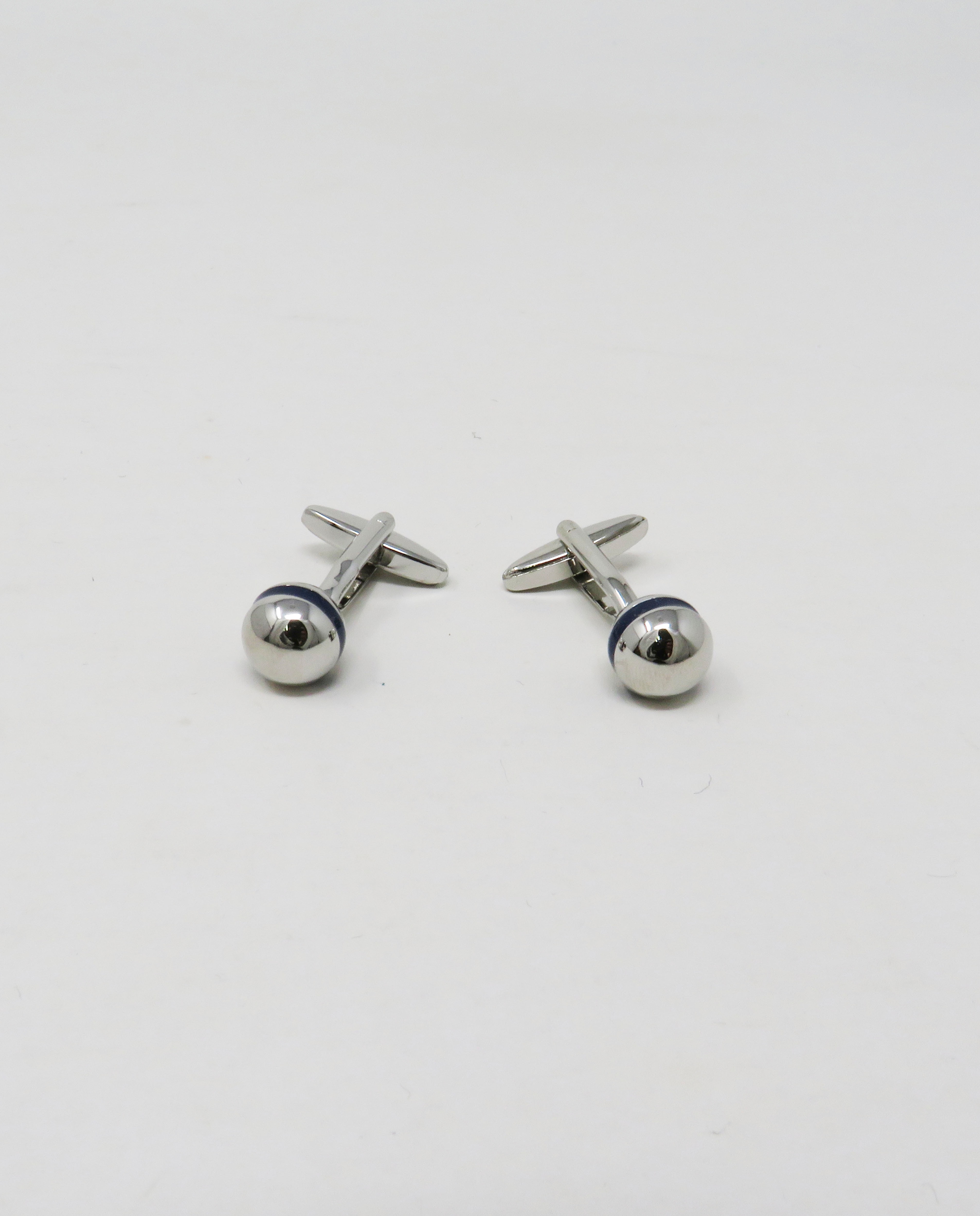 Imagen 0 de Gemelos de hombre de color plata bola con azul Plata