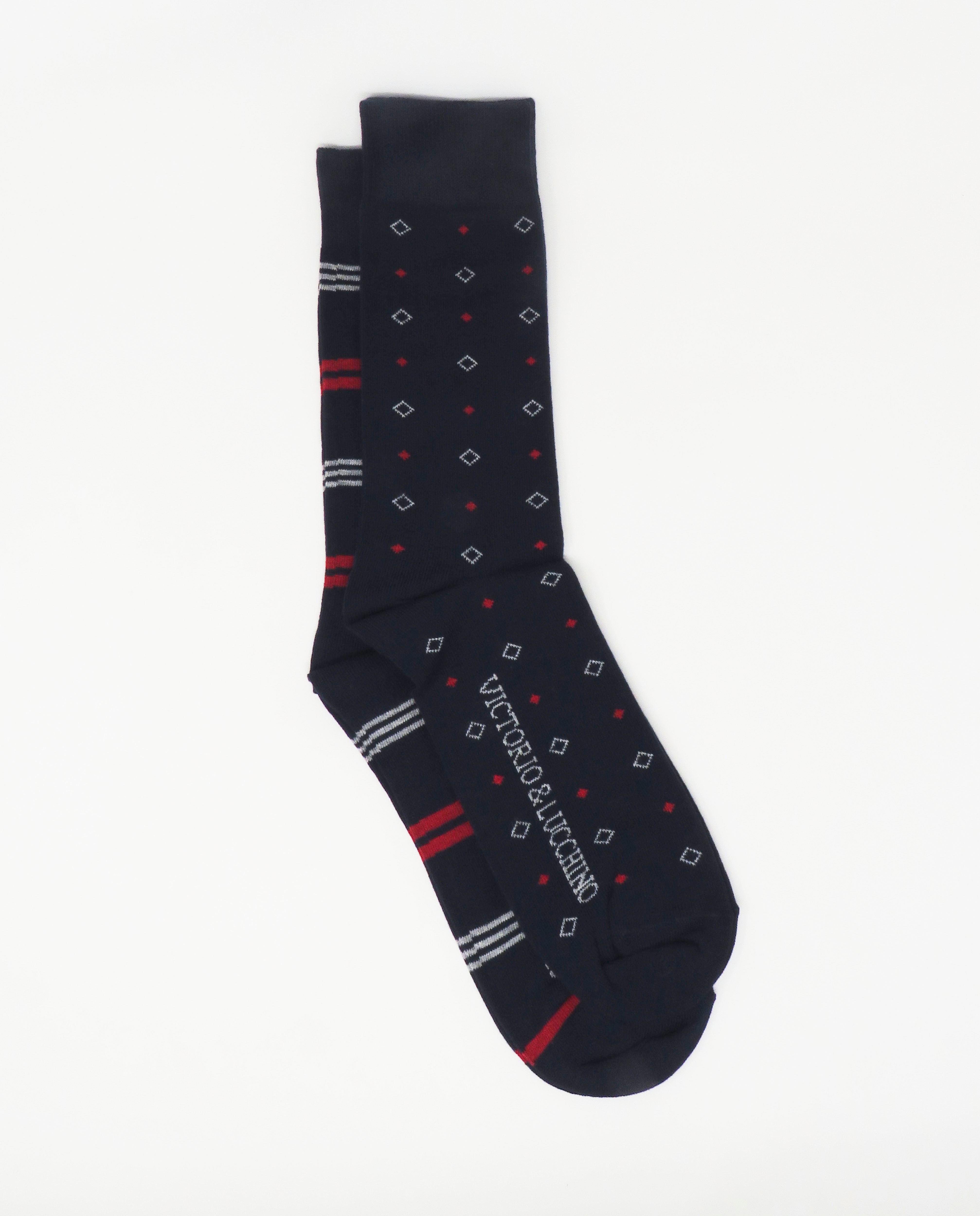 Pack de calcetines de hombre multicolor estampado fantasia - Victorio & Lucchino - Azul marino Azul marino-1