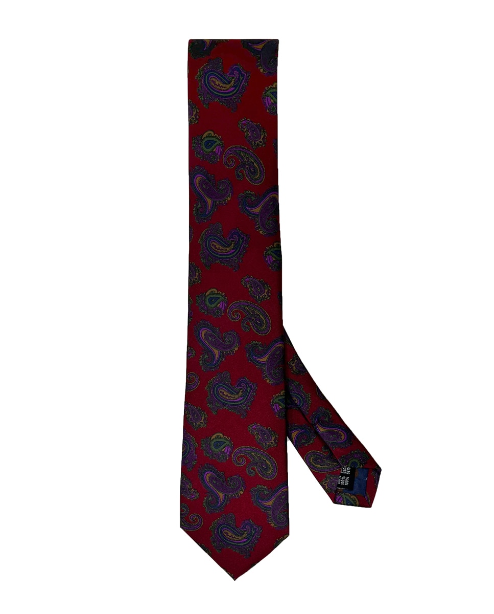 Corbata de seda en color - Victorio & Lucchino - Granate Granate-1