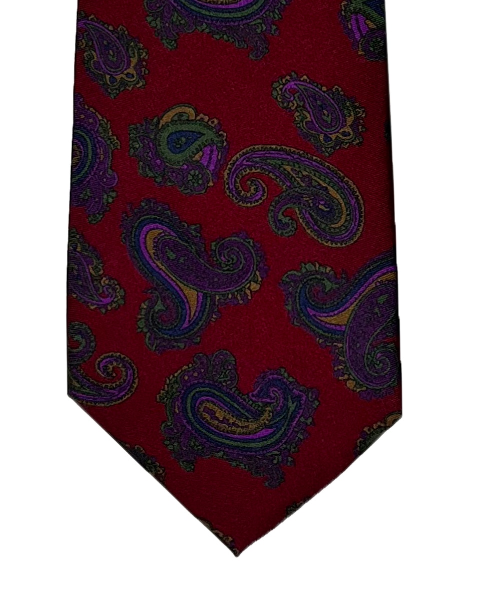 Corbata de seda en color - Victorio & Lucchino - Granate Granate-2