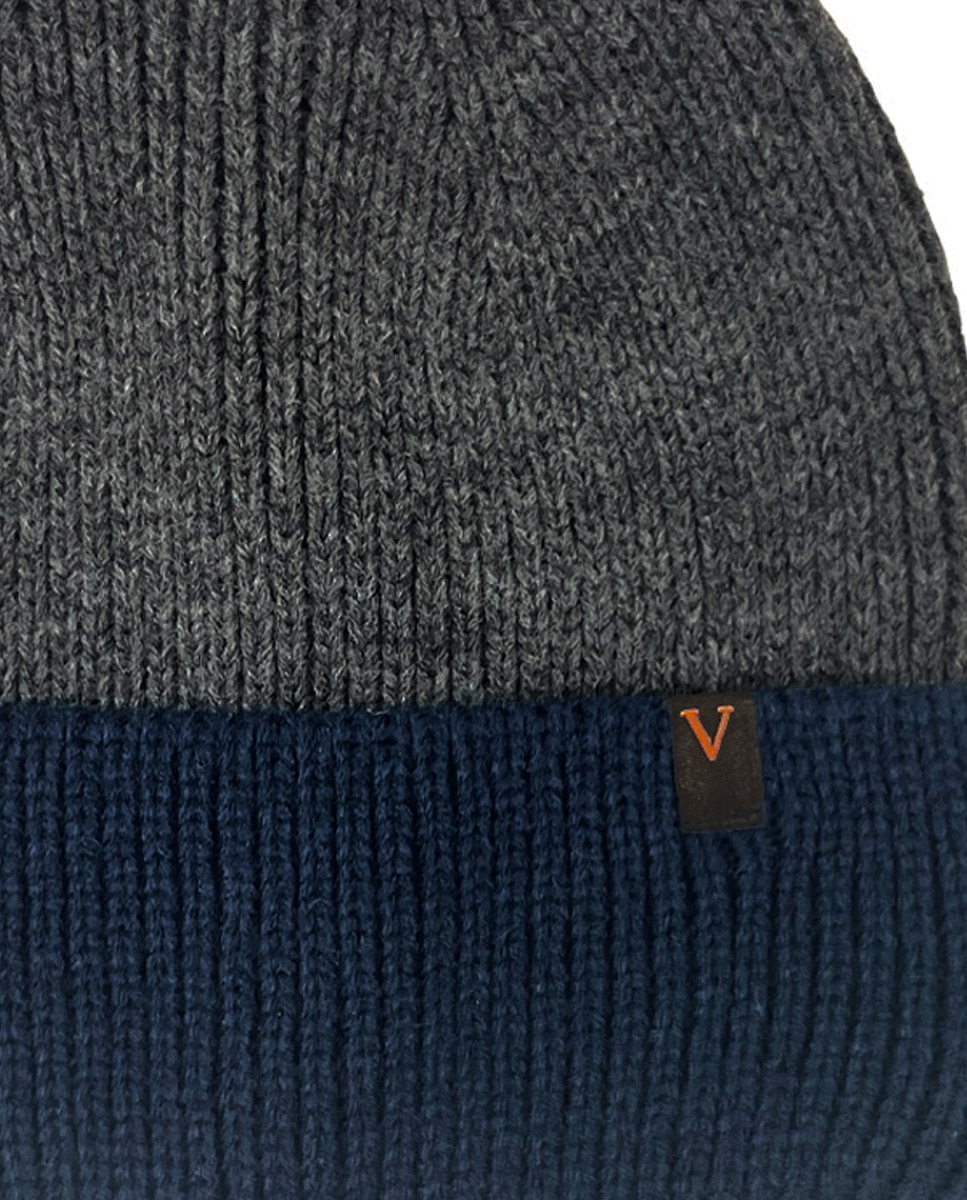 Imagen 2 de Gorro acrílico de punto gris - Victorio & Lucchino - Gris / Azul Gris / Azul