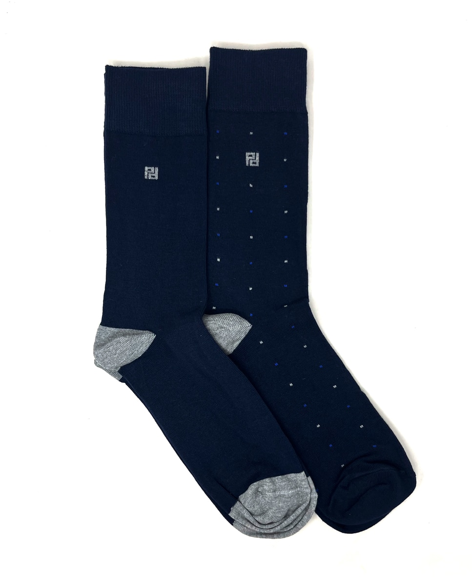 Imagen 0 de Pack de dos pares de calcetines de hombre altos en color azul marino Azul marino