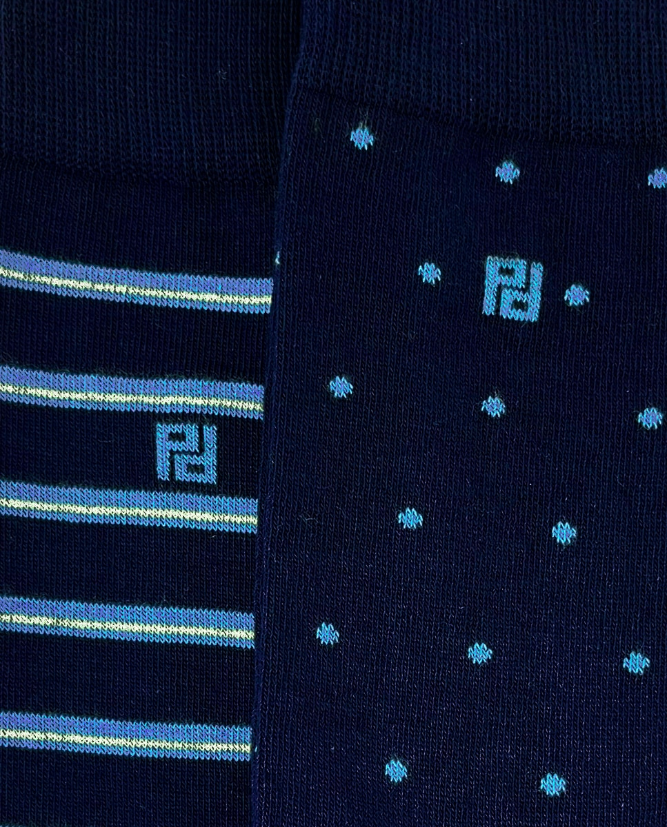 Pack de dos pares de calcetines de hombre altos en color - Pertegaz - Azul marino Azul marino-2