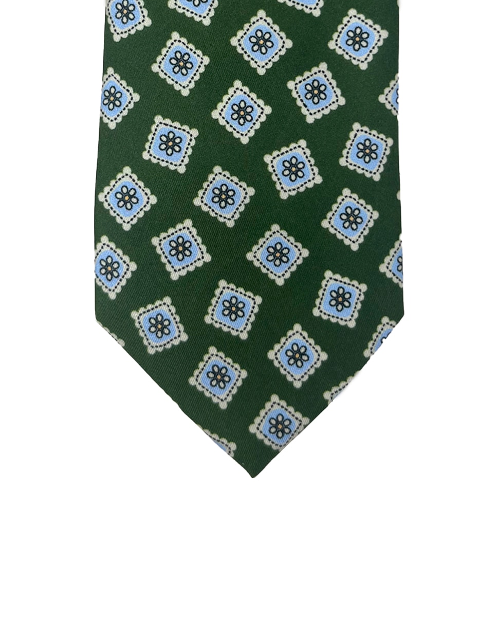 Imagen 3 de Corbata y pañuelo 23x23 clásicas en color - Pertegaz - Verde oscuro Verde oscuro