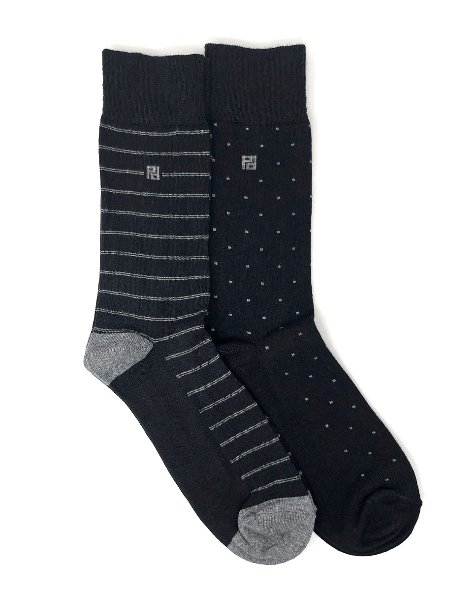 Imagen 0 de Pack de dos pares de calcetines de hombre altos en color negro Negro / Gris