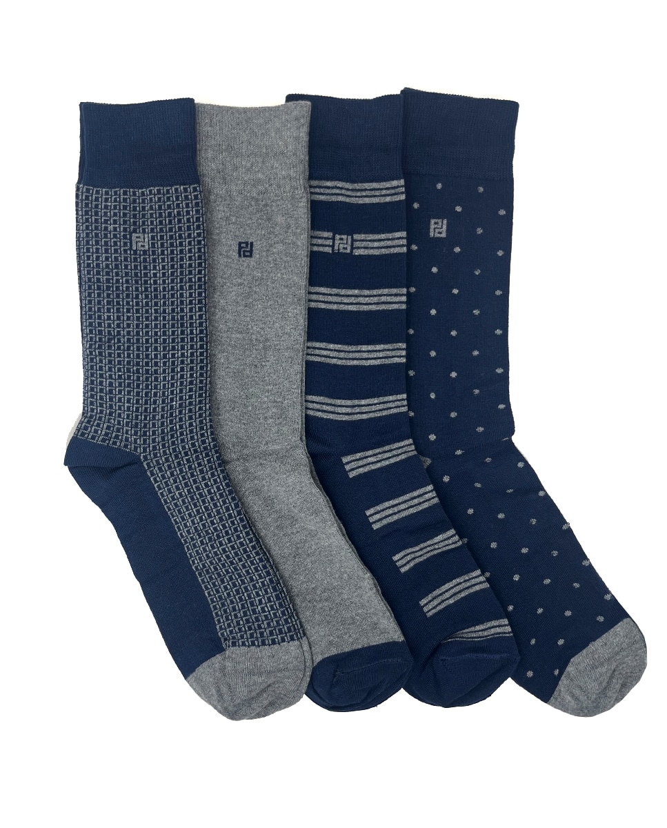 Imagen 0 de Pack de cuatro pares de calcetines de hombre altos en color azul marino Azul marino