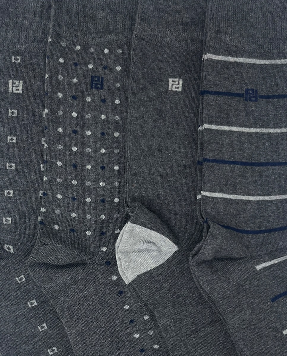 Imagen 3 de Pack de cuatro pares de calcetines de hombre altos en color - Pertegaz - Gris oscuro Gris oscuro