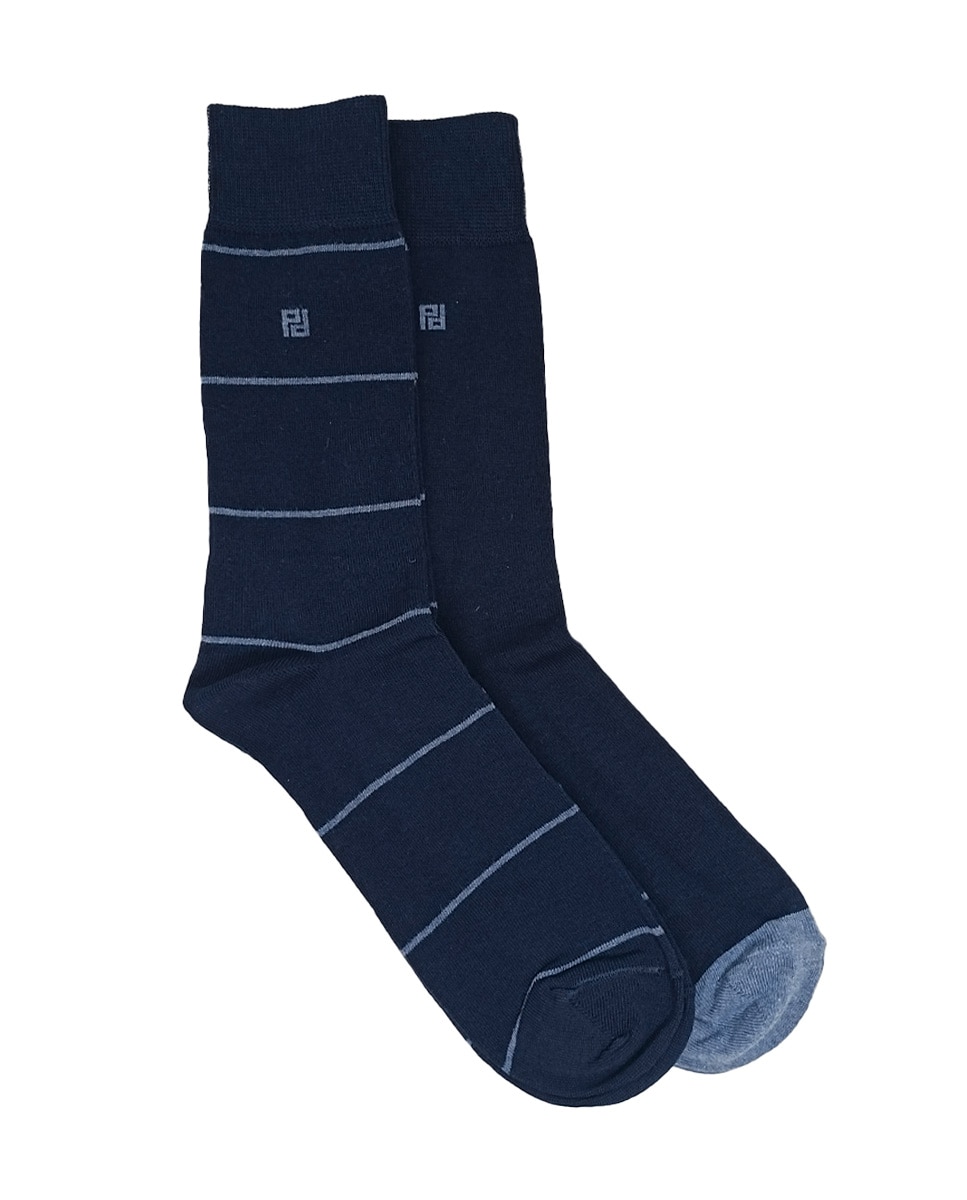 Imagen 1 de Pack de dos pares de calcetines de hombre altos en color - Pertegaz - Azul marino Azul marino