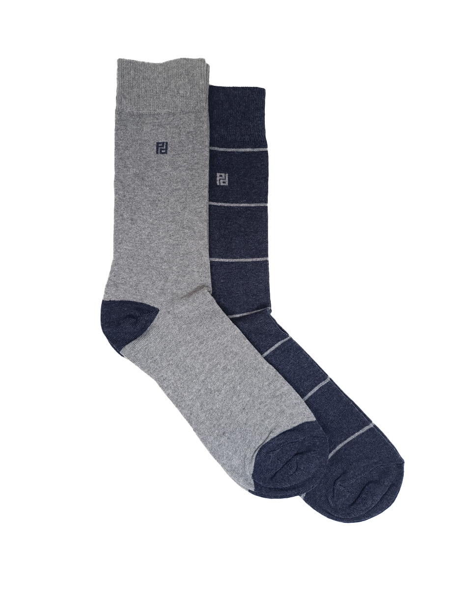 Imagen 0 de Pack de dos pares de calcetines de hombre altos en color azul marino Azul marino