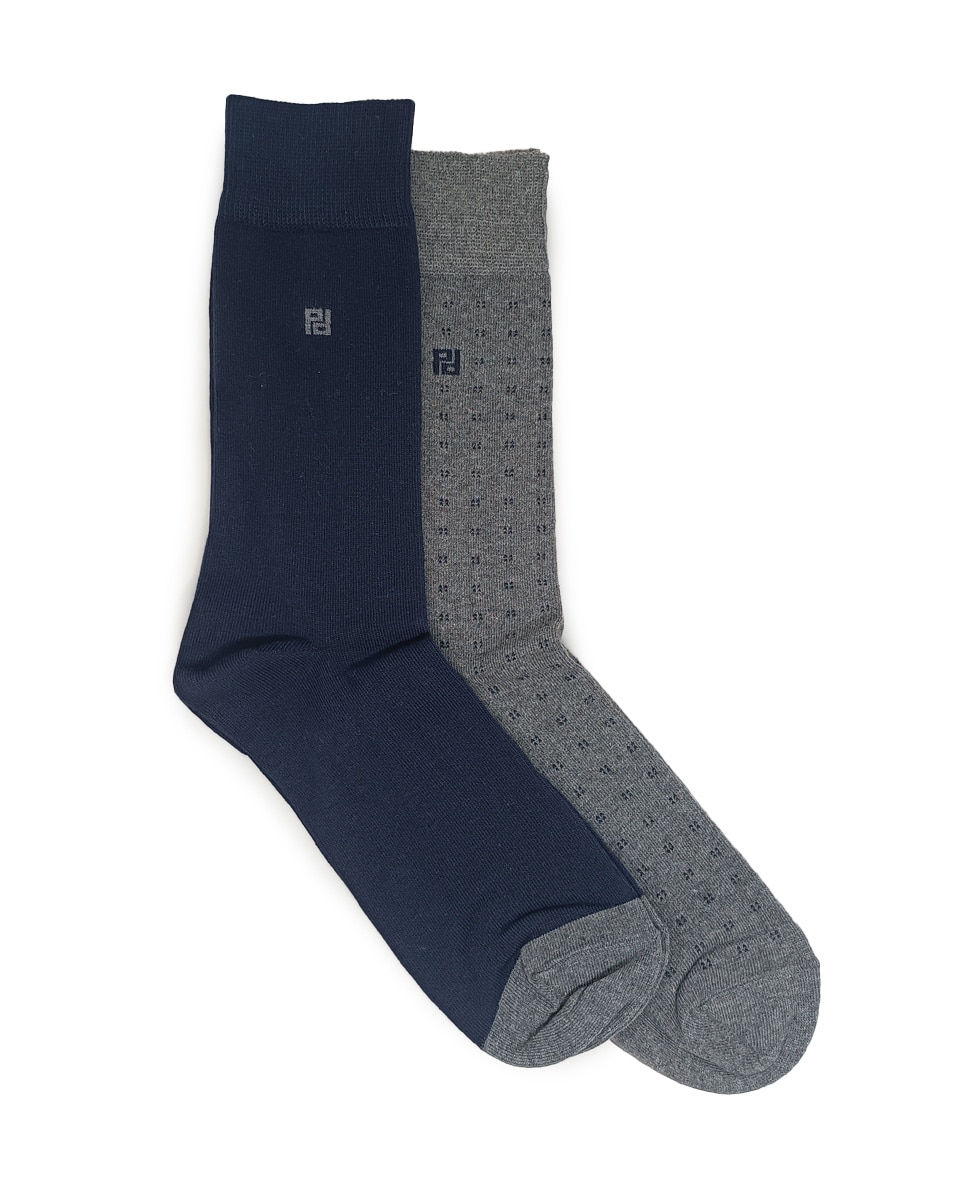Imagen 0 de Pack de dos pares de calcetines de hombre altos en color azul marino Azul marino