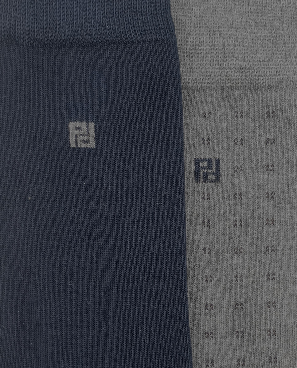 Pack de dos pares de calcetines de hombre altos en color - Pertegaz - Azul marino Azul marino-3
