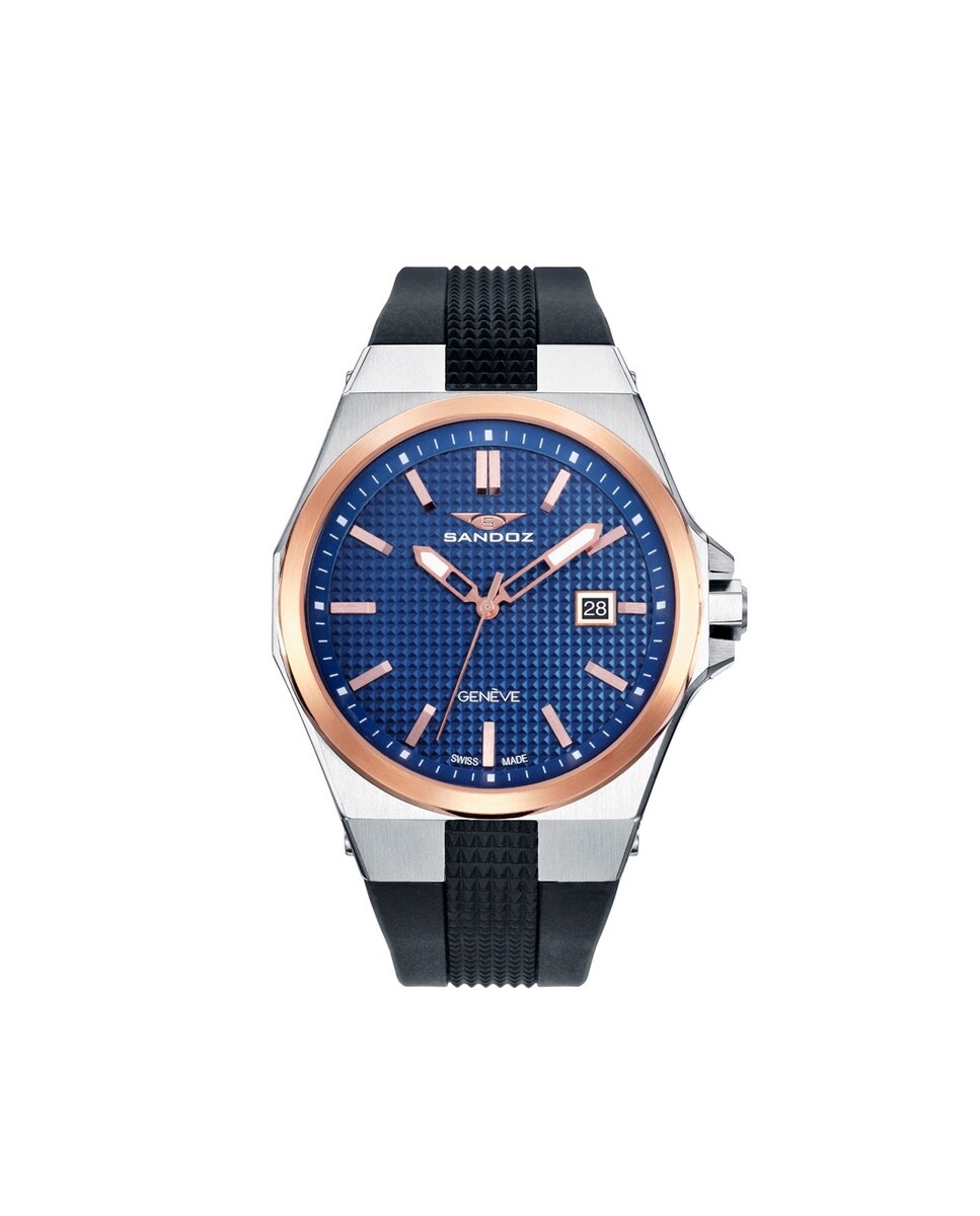 Reloj de hombre con correa de silicona colección Caractere Negro-4