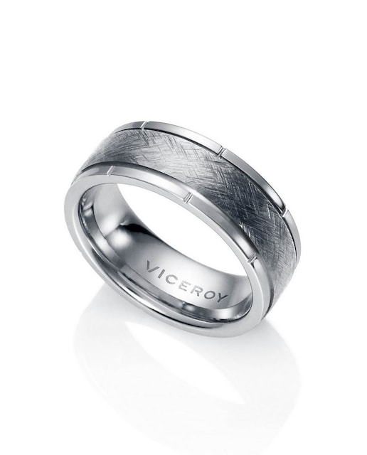 Imagen 0 de Anillo de hombre de acero plateado