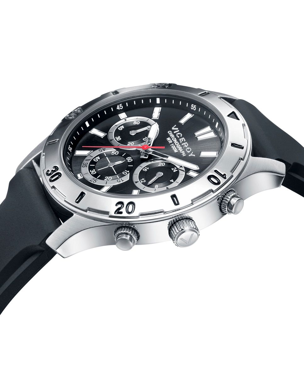 Reloj analógico de hombre Heat cronógrafo de acero y correa negra - Viceroy - Negro / Plata Negro / Plata-3