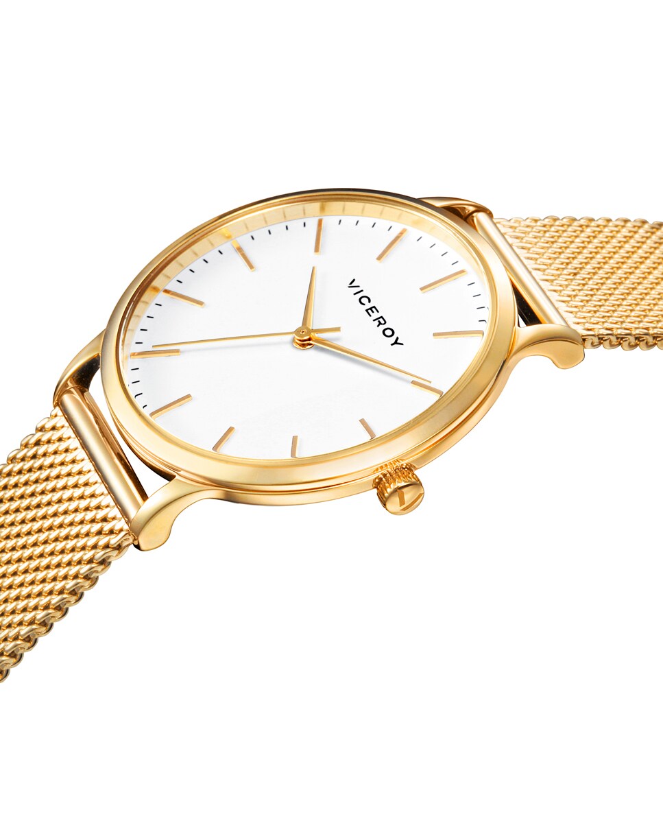 Reloj de mujer Kiss 461096-07 de acero IP dorado y malla milanesa