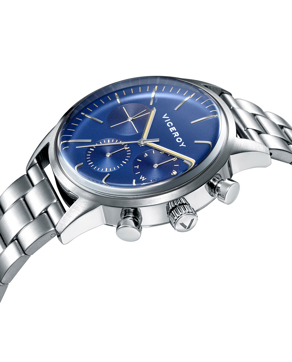 Reloj de hombre Beat multifunción de acero Plata-3