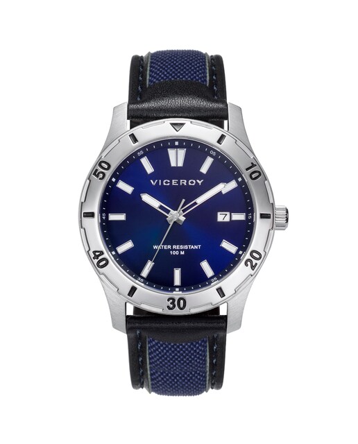 Imagen 0 de Reloj de Honbre Heat 3 agujas de acero y correa de nylon y piel