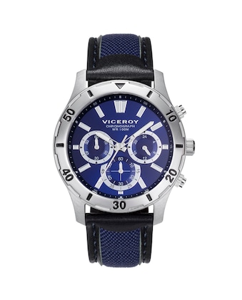 Reloj de hombre Heat cronógrafo de acero y correa de nylon y piel