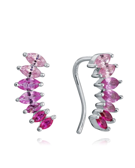 Imagen 0 de Climbers Trend de plata con piedras rosas
