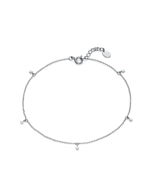 Imagen 0 de Tobillera Trend de plata con estrellas colgando