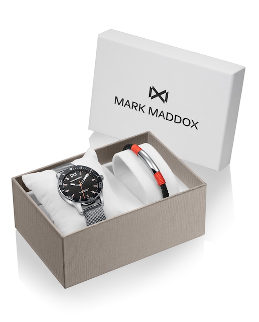 Imagen 0 de Pack de hombre Mission tres agujas acero con malla milanesa y pulsera