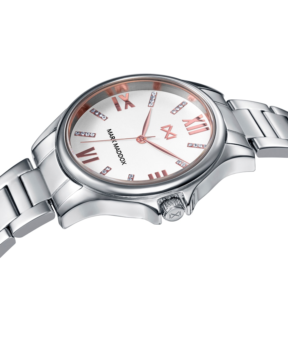Reloj analógico de mujer tooting tres agujas acero con brazalete y pulsera - Mark Maddox - Plata Plata-3