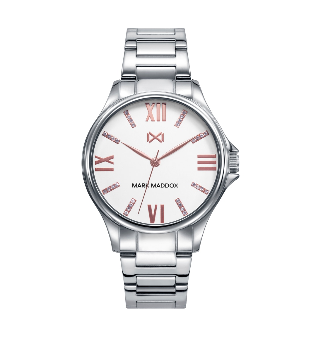 Reloj analógico de mujer tooting tres agujas acero con brazalete y pulsera - Mark Maddox - Plata Plata-5